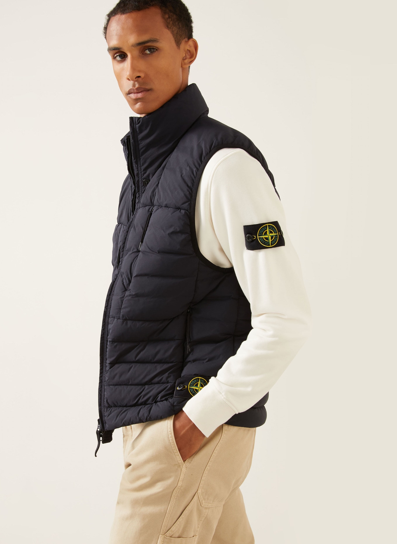 STONE ISLAND Péřová vesta: TMAVĚ MODRÁ