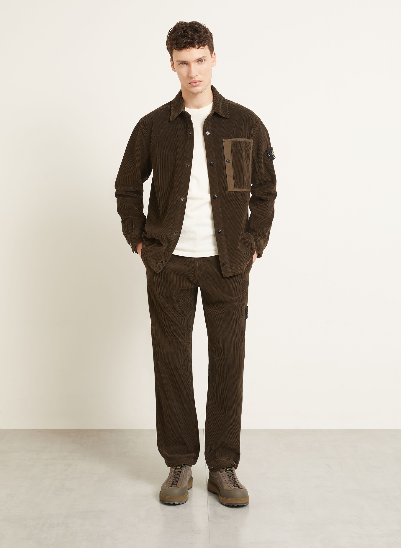STONE ISLAND Cordchino Regular Fit: DARK BROWN