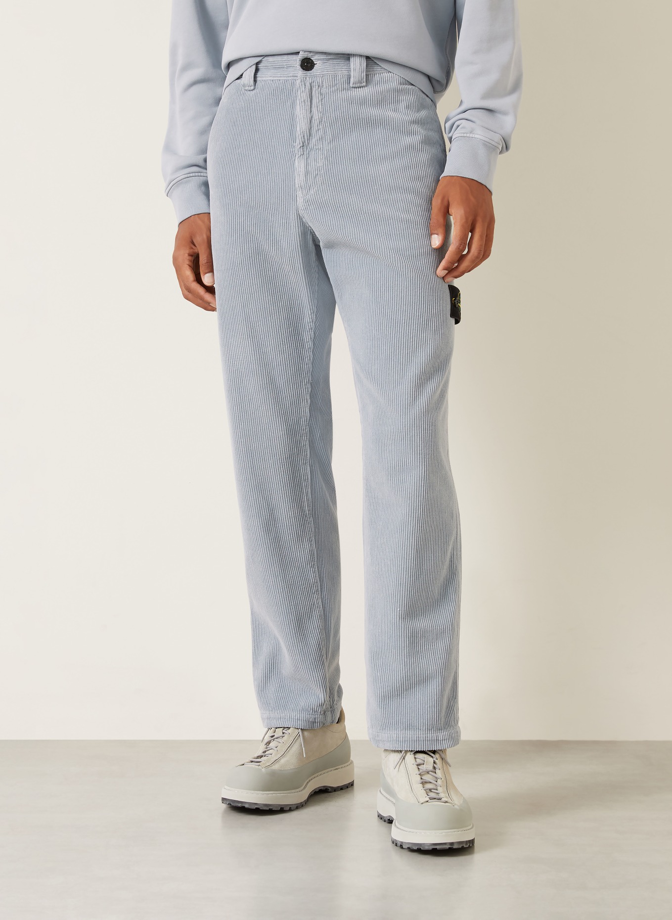 STONE ISLAND Cordchino Regular Fit: ČERNOŠEDÁ