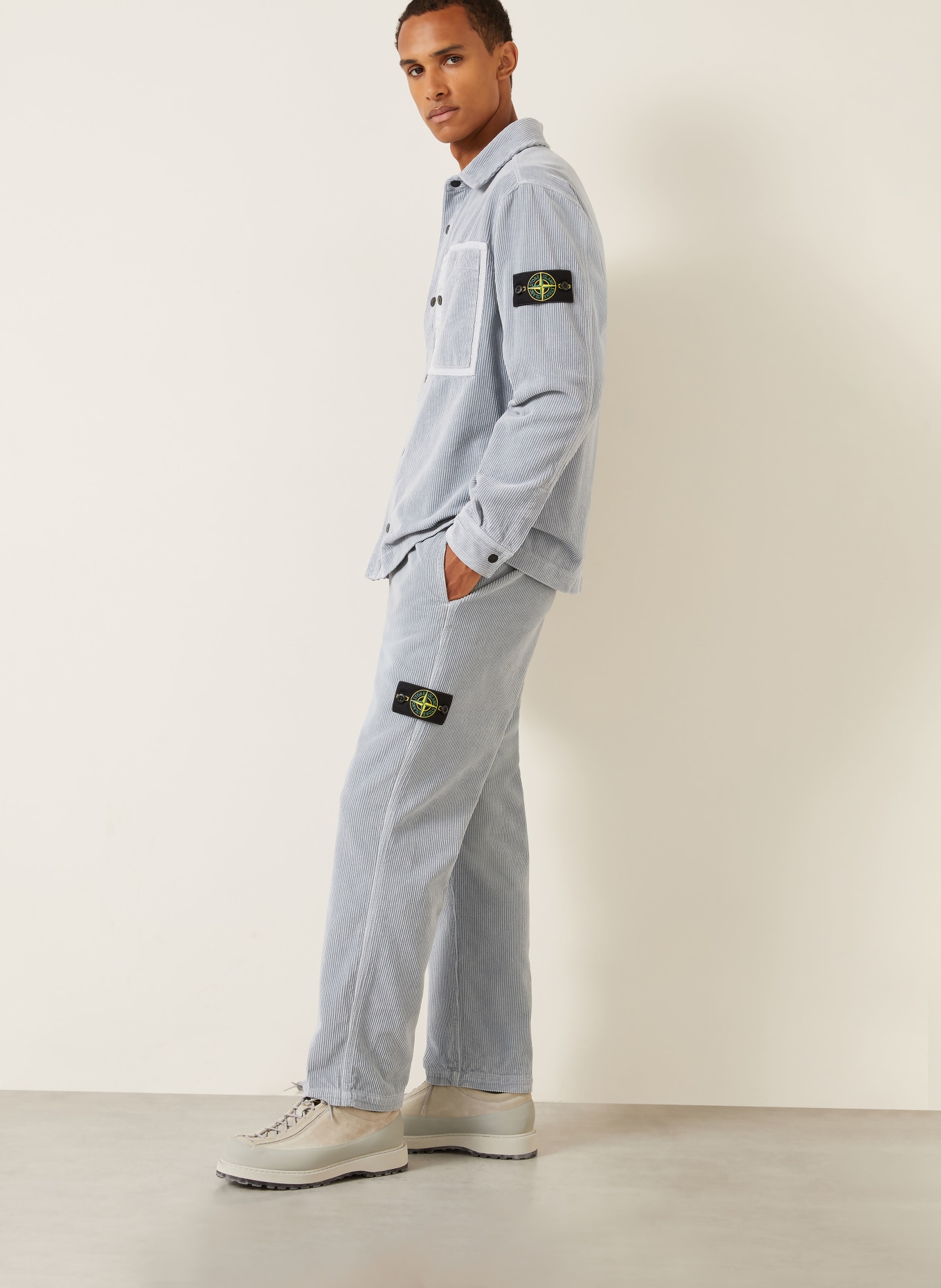 STONE ISLAND Cordchino Regular Fit: ČERNOŠEDÁ