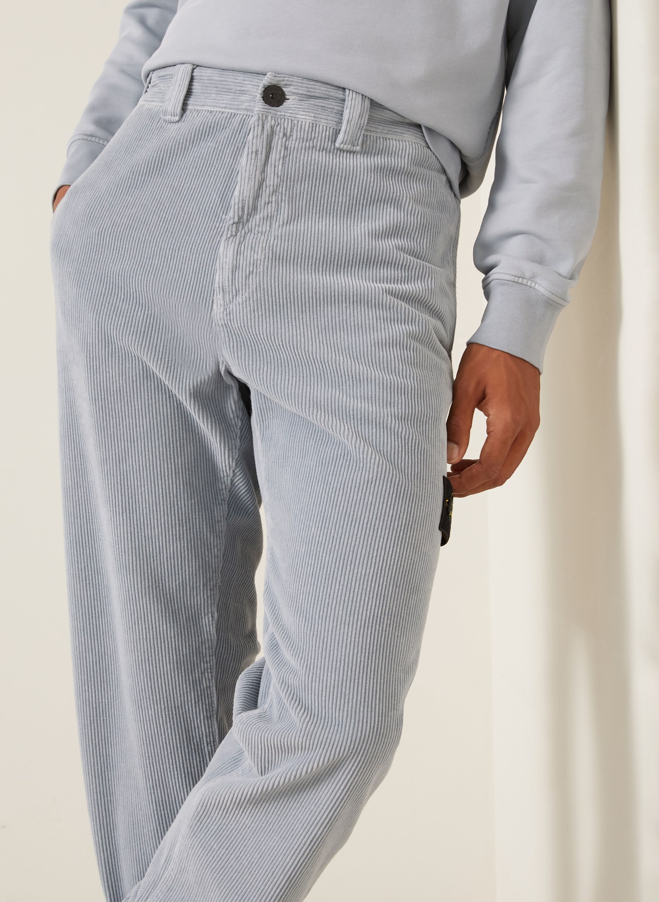 STONE ISLAND Cordchino Regular Fit: ČERNOŠEDÁ