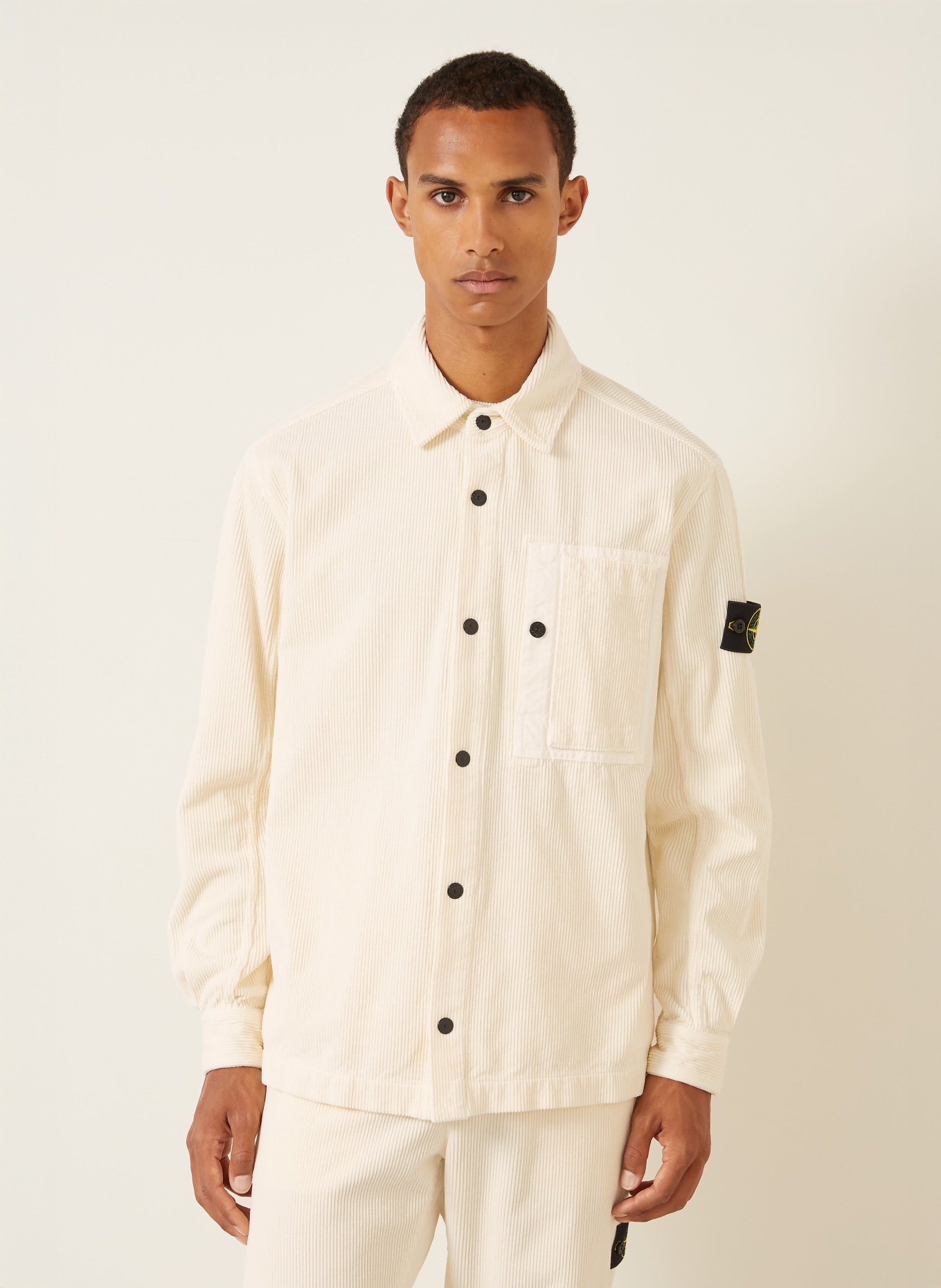 STONE ISLAND Corduroy Shirt, Comfort Fit: CREAM