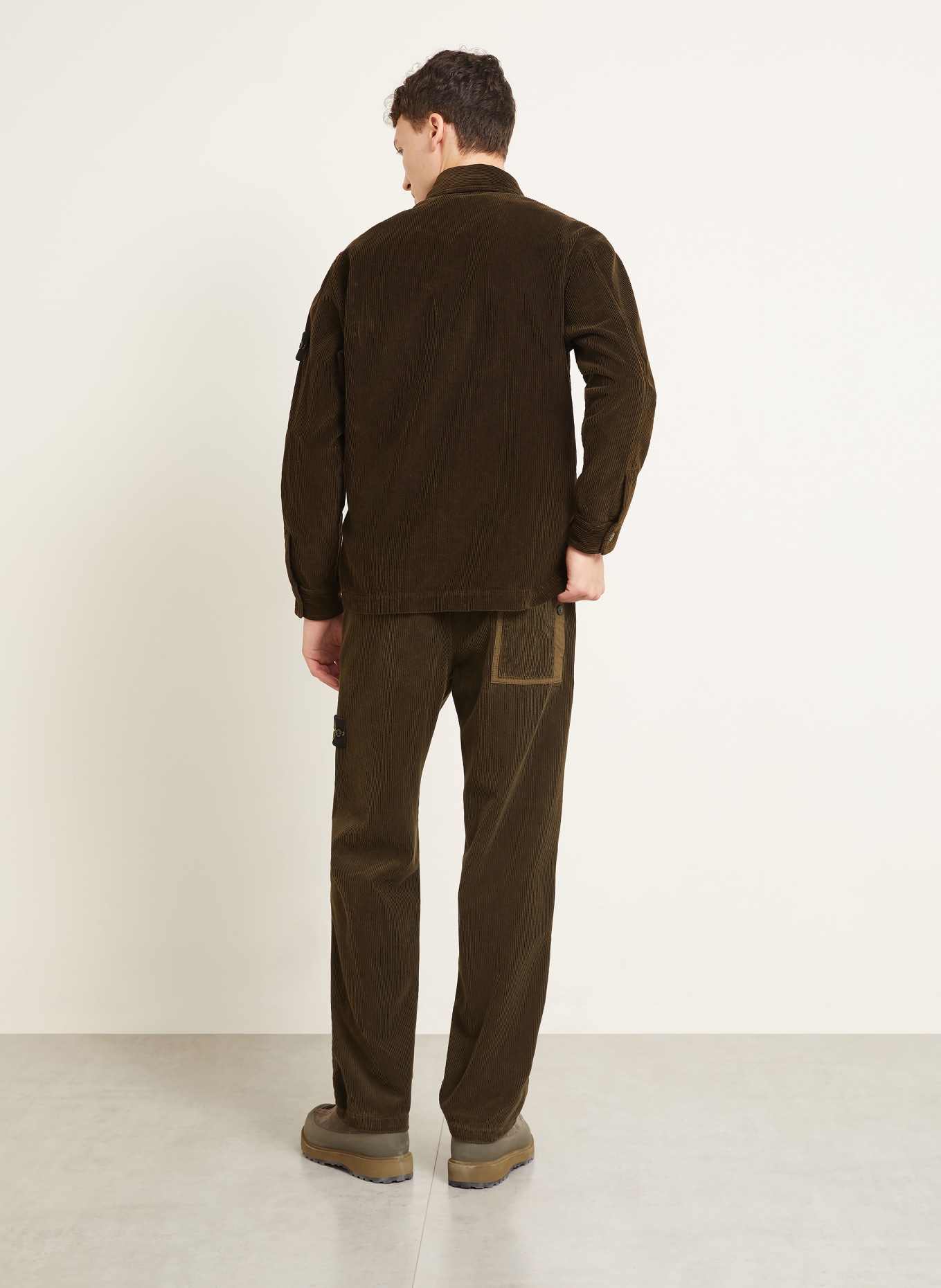 STONE ISLAND Corduroy Shirt, Comfort Fit: DARK BROWN