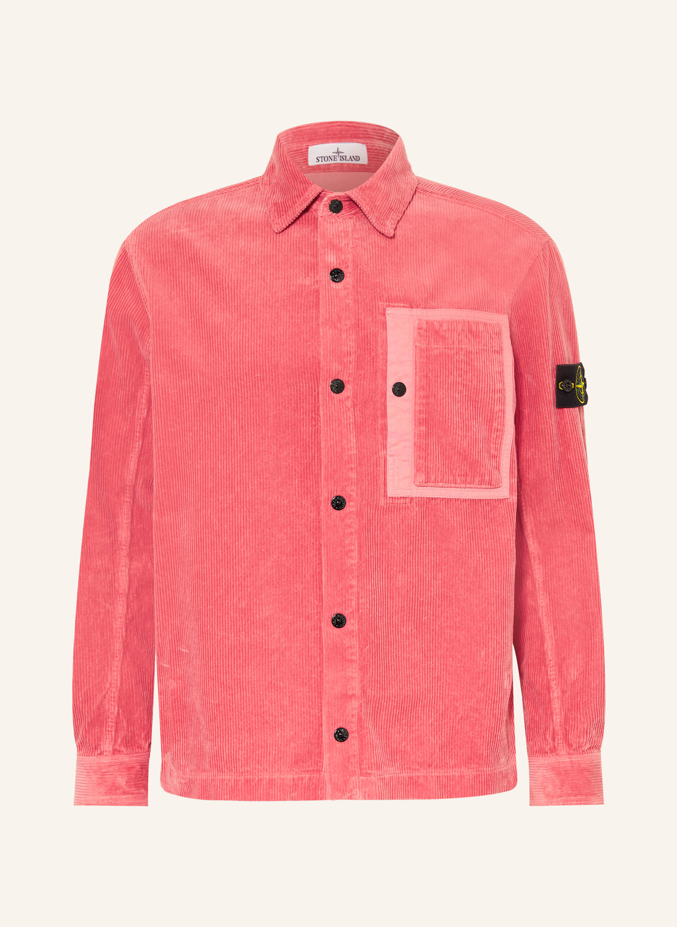 STONE ISLAND Kordová košile Comfort Fit: SVĚTLE ČERVENÁ