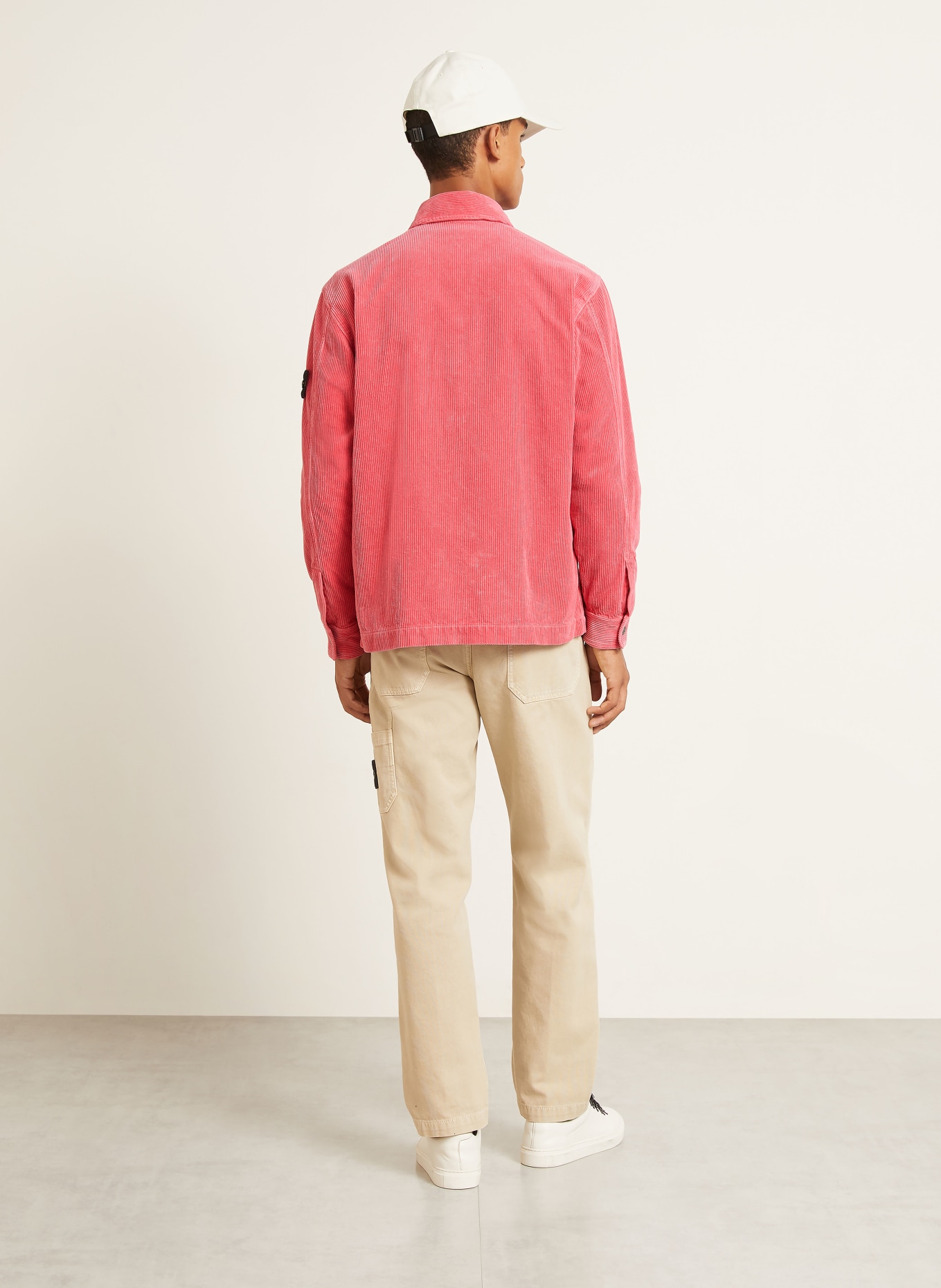 STONE ISLAND Kordová košile Comfort Fit: SVĚTLE ČERVENÁ