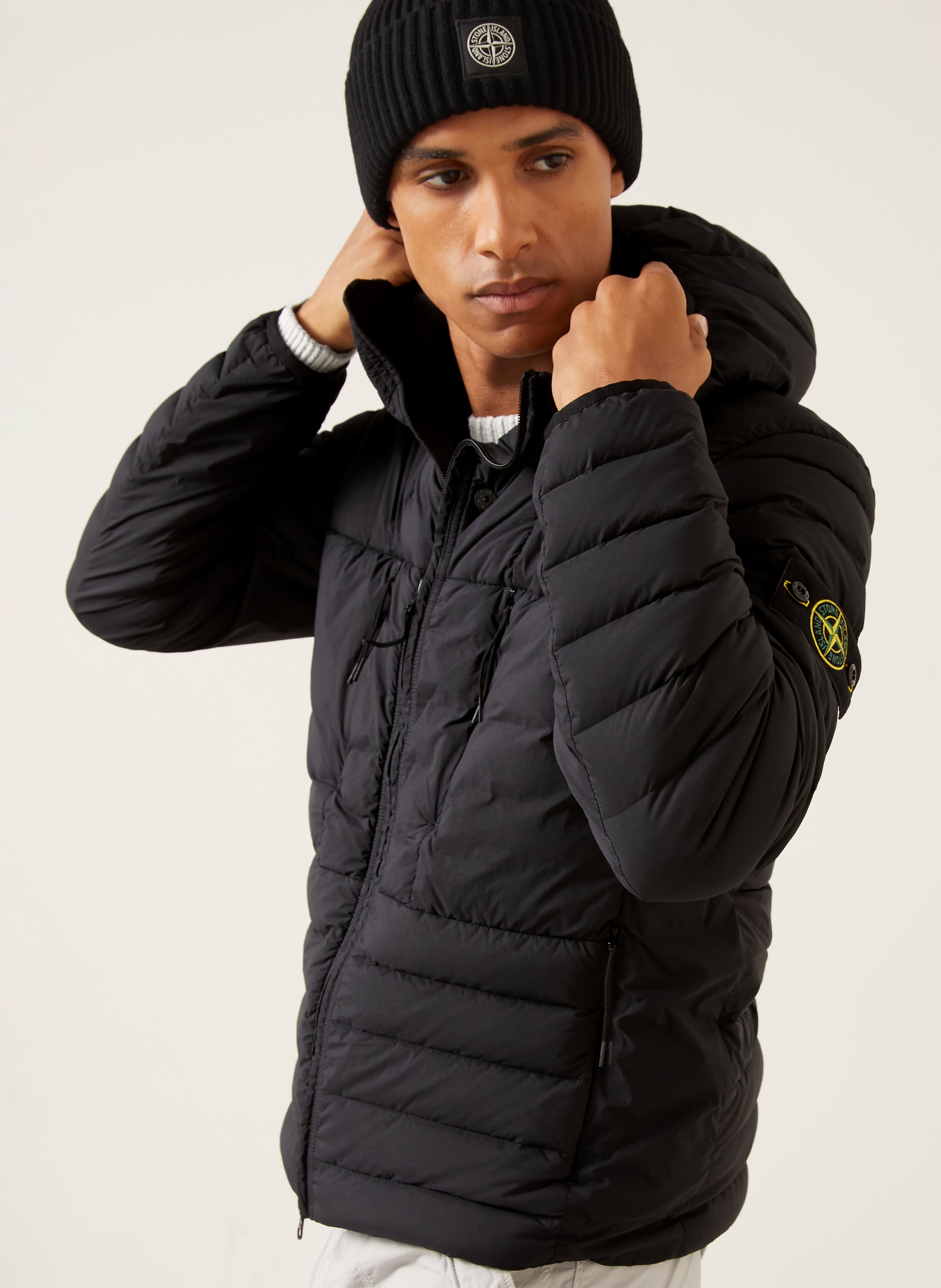 STONE ISLAND Doudoune légère: NOIR