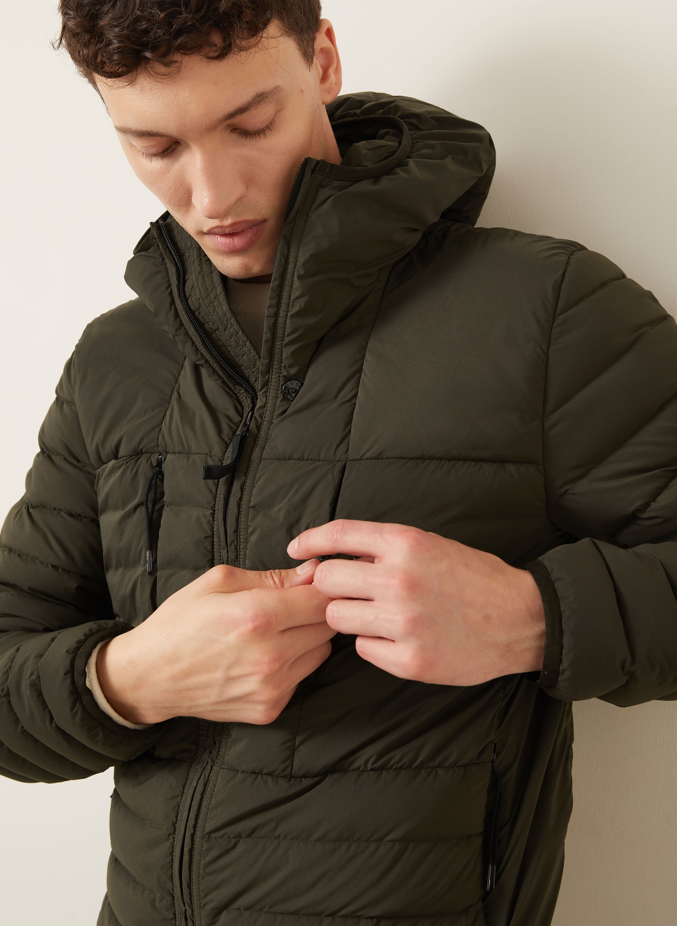 STONE ISLAND Lightweight down jacket: DARK BROWN