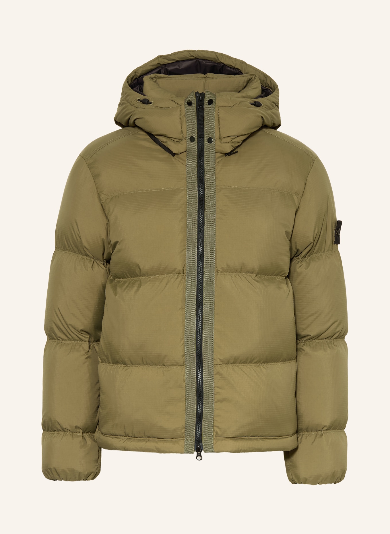 STONE ISLAND Péřové bundy s odnímatelnou kapucí: OLIVOVÁ