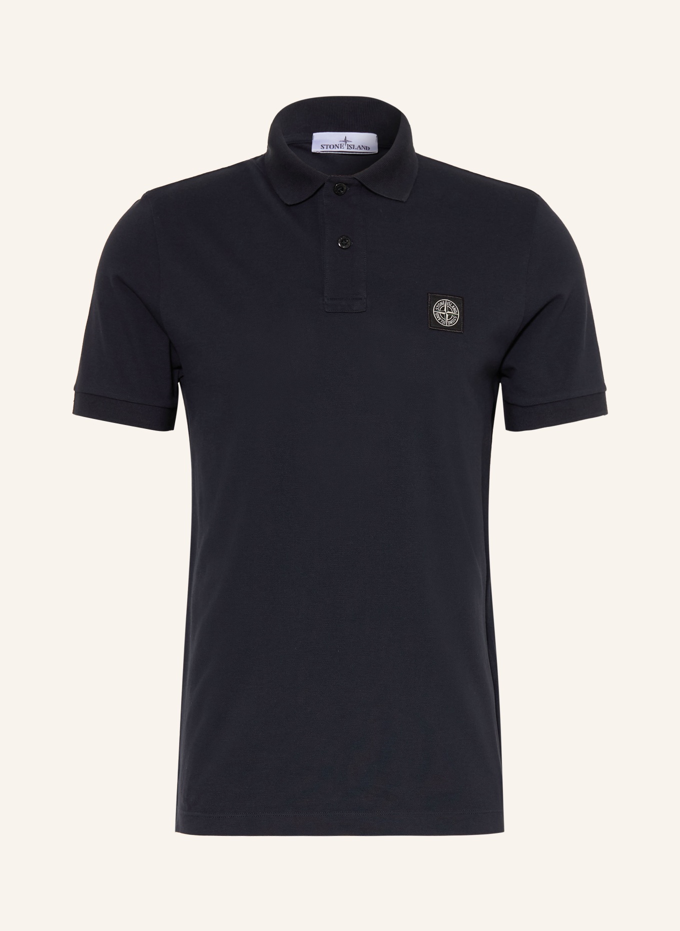 STONE ISLAND Koszulka polo Piqué, krój slim fit: GRANATOWY