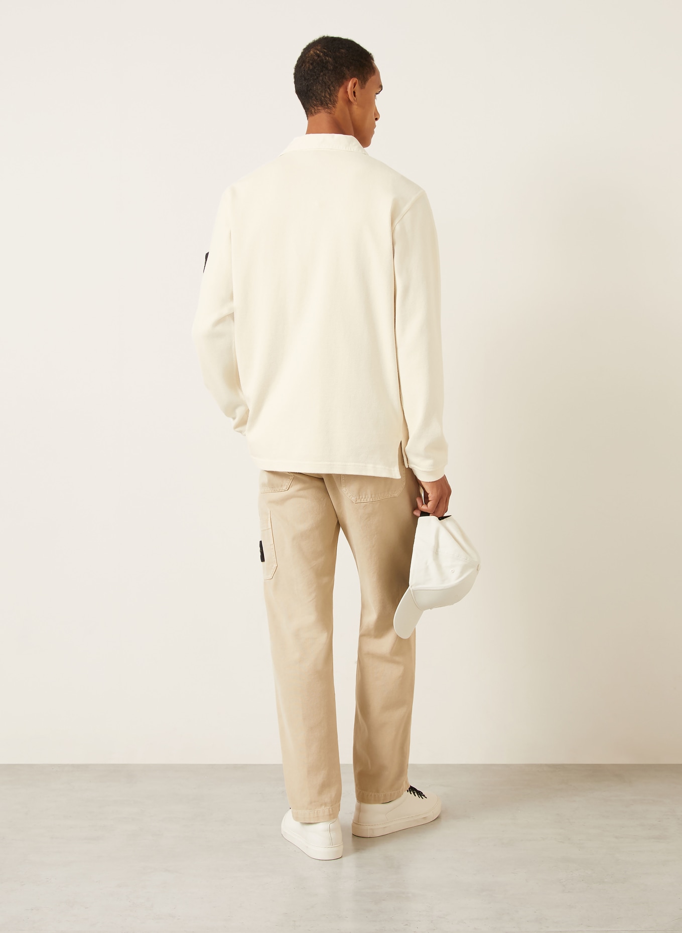 STONE ISLAND Jersey-Poloshirt: CREME