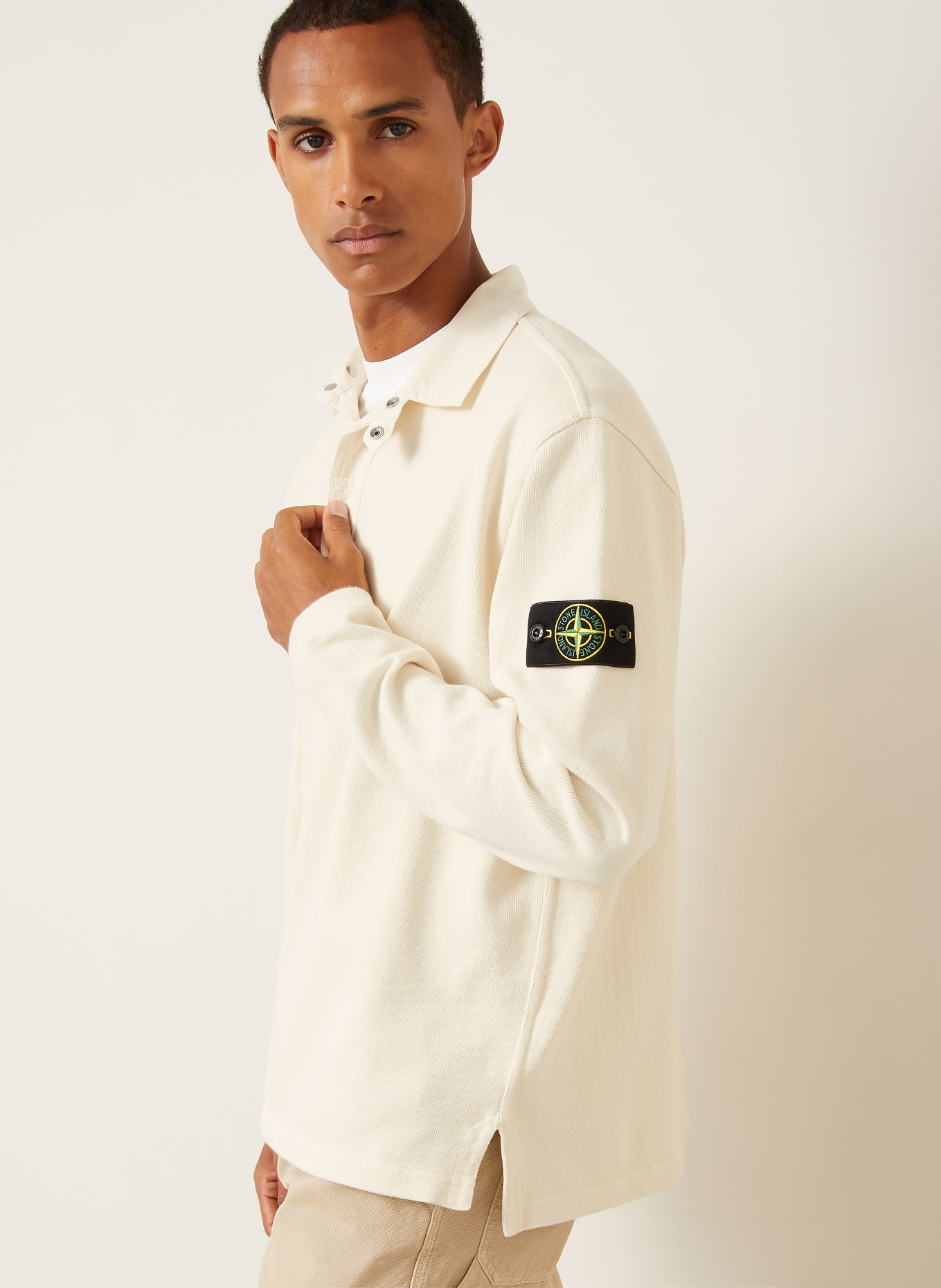 STONE ISLAND Jersey-Poloshirt: CREME