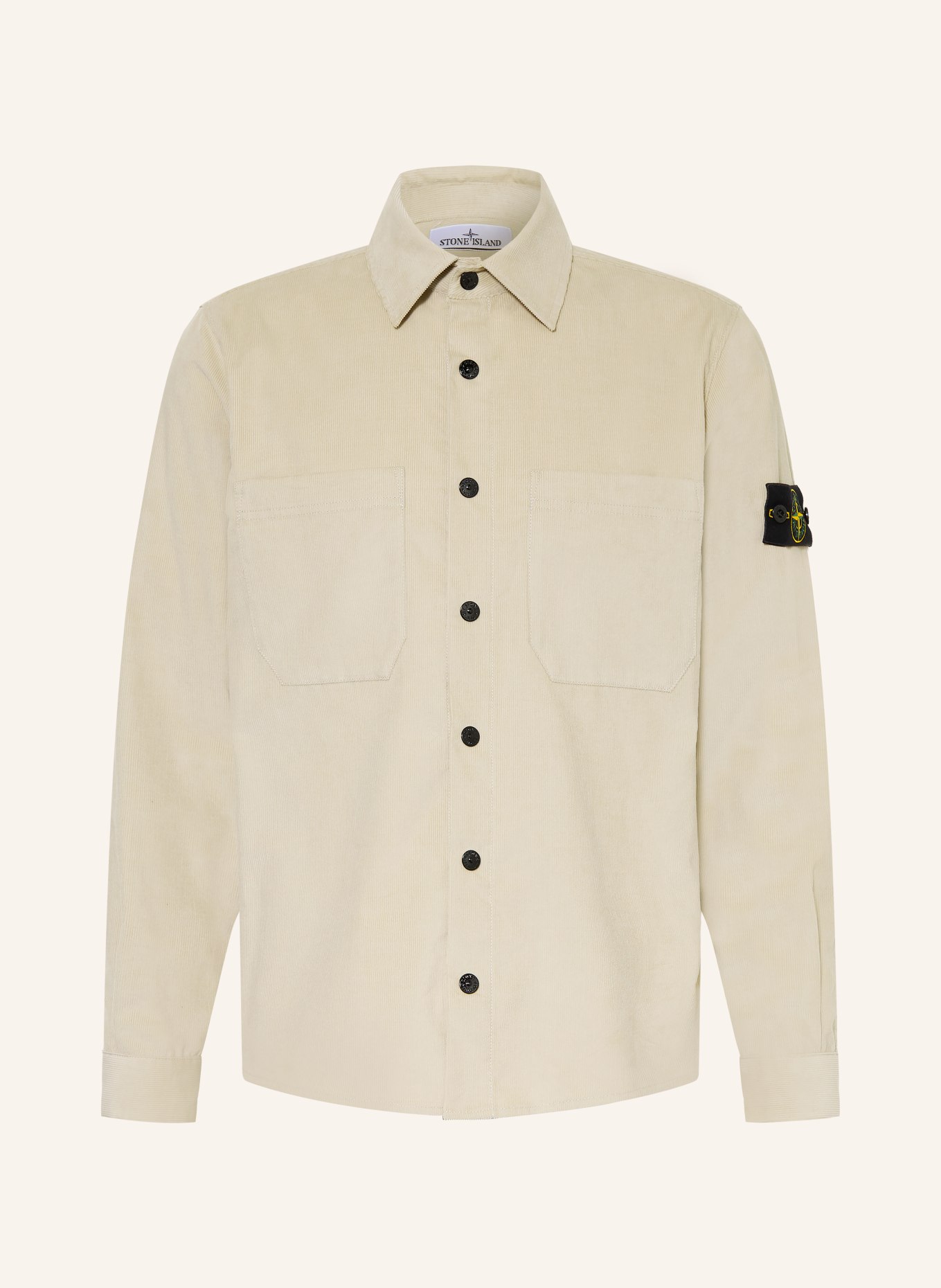 STONE ISLAND Kordová košile Comfort Fit: BÉŽOVÁ