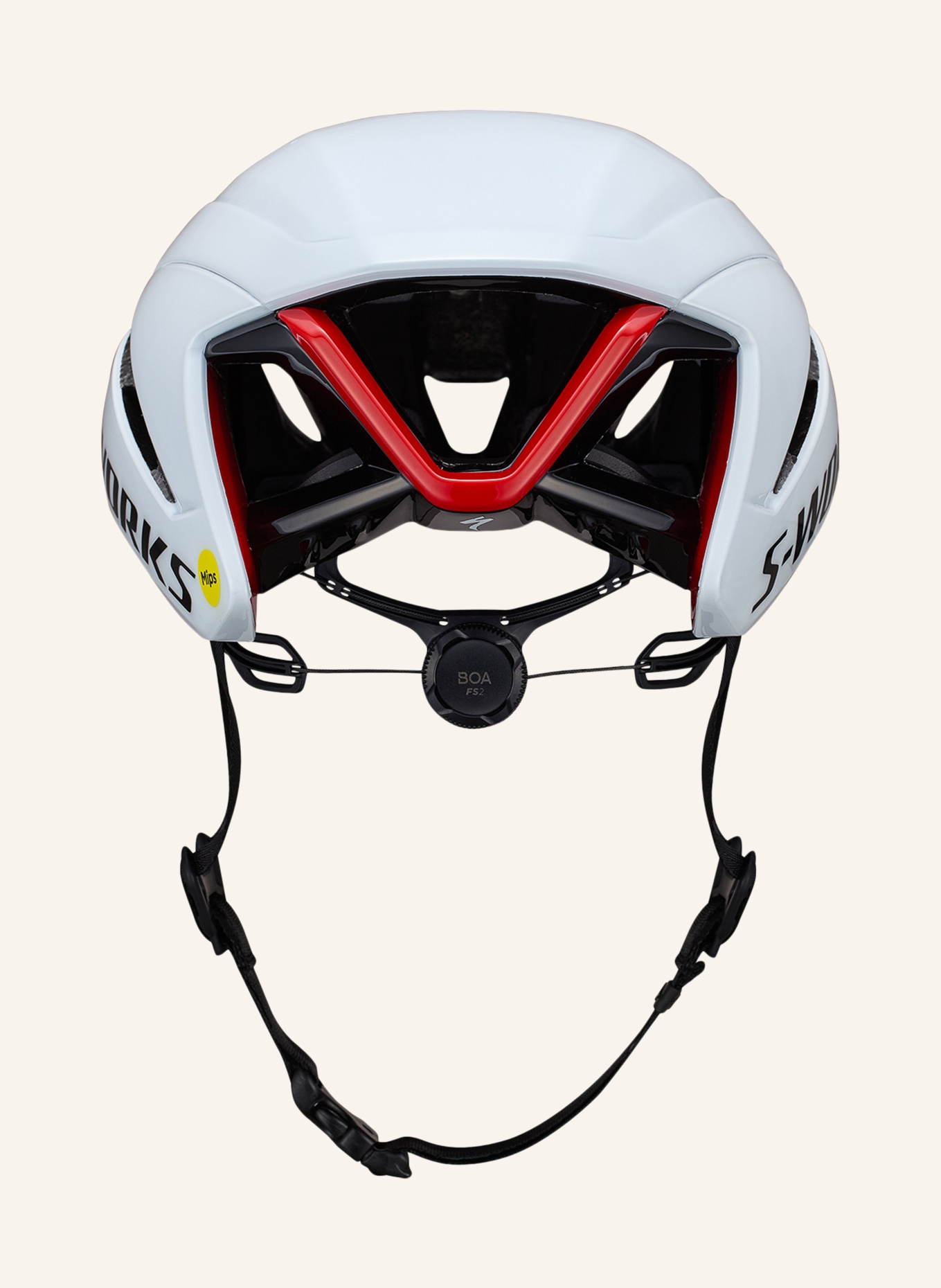 SPECIALIZED Cyklistická helma S-WORKS EVADE 4 MIPS: BÍLÁ / ČERVENÁ / ČERNÁ