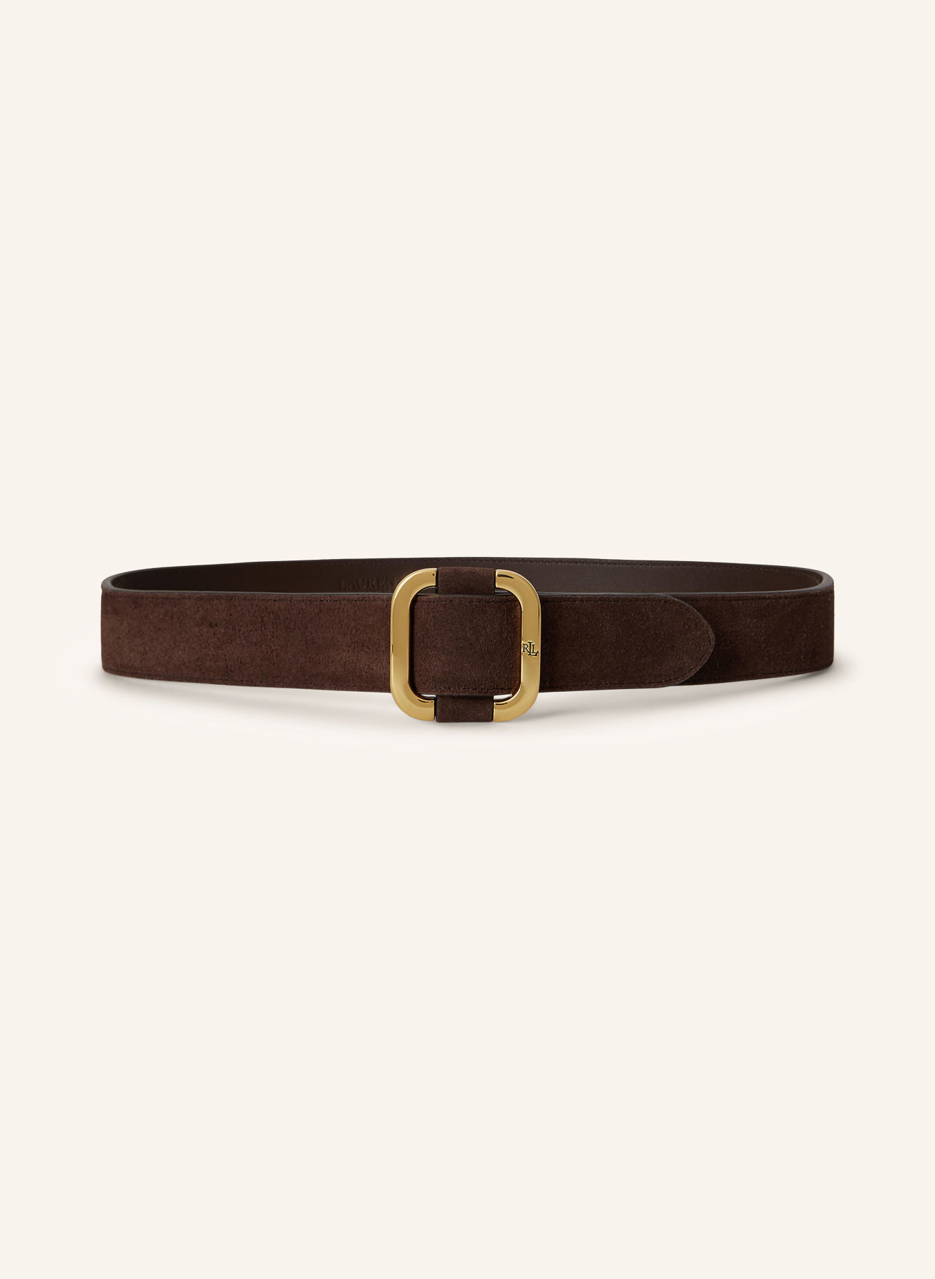 LAUREN RALPH LAUREN Leather belt: DARK BROWN / GOLD