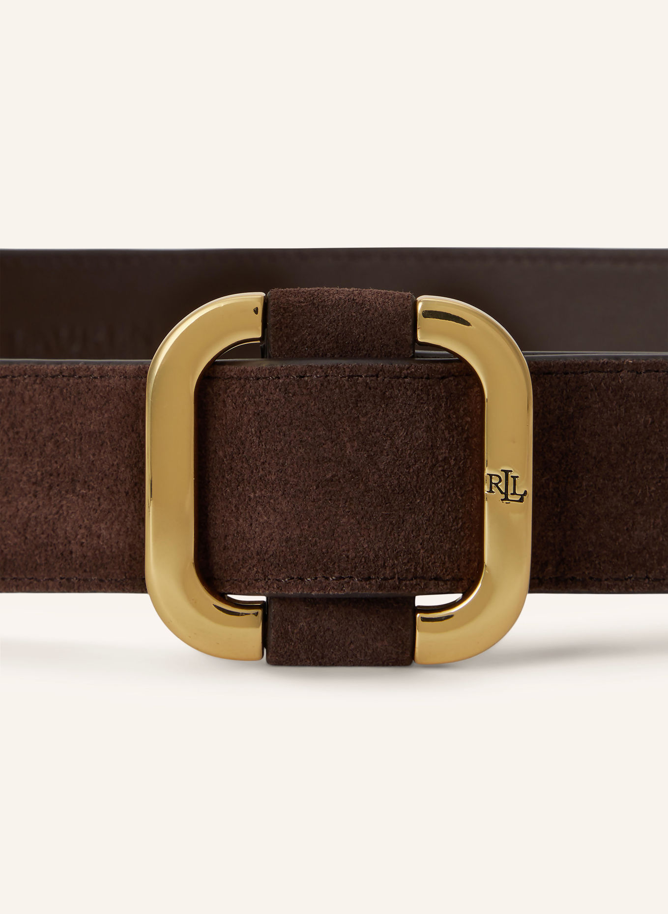 LAUREN RALPH LAUREN Leather belt: DARK BROWN / GOLD