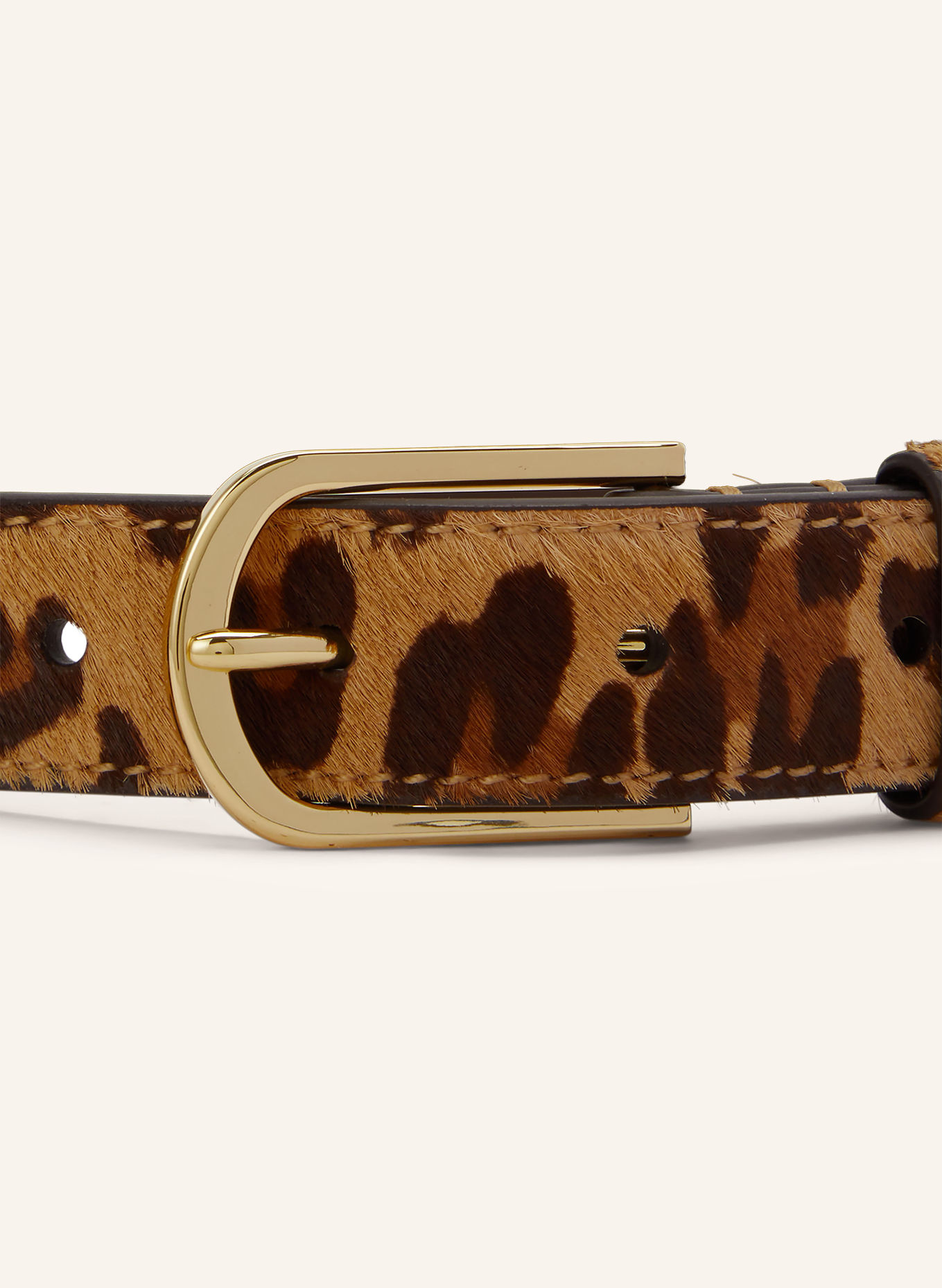 LAUREN RALPH LAUREN Ledergürtel: HELLBRAUN / GOLD / DUNKELBRAUN