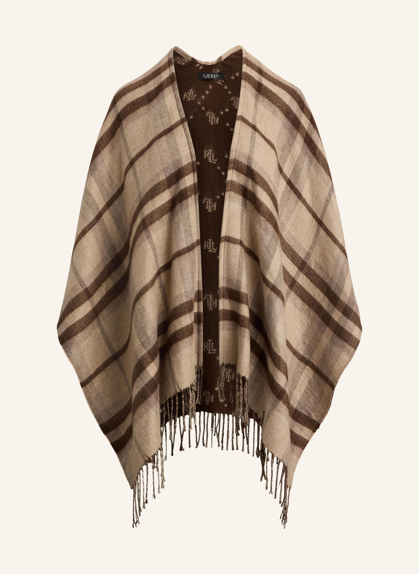 LAUREN RALPH LAUREN Cape zum Wenden: TAUPE / DUNKELBRAUN / BEIGE