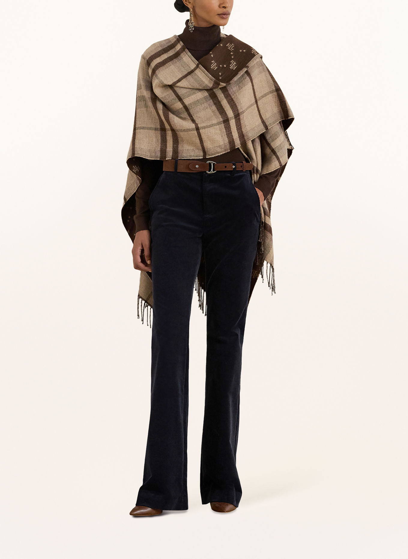 LAUREN RALPH LAUREN Cape zum Wenden: TAUPE / DUNKELBRAUN / BEIGE