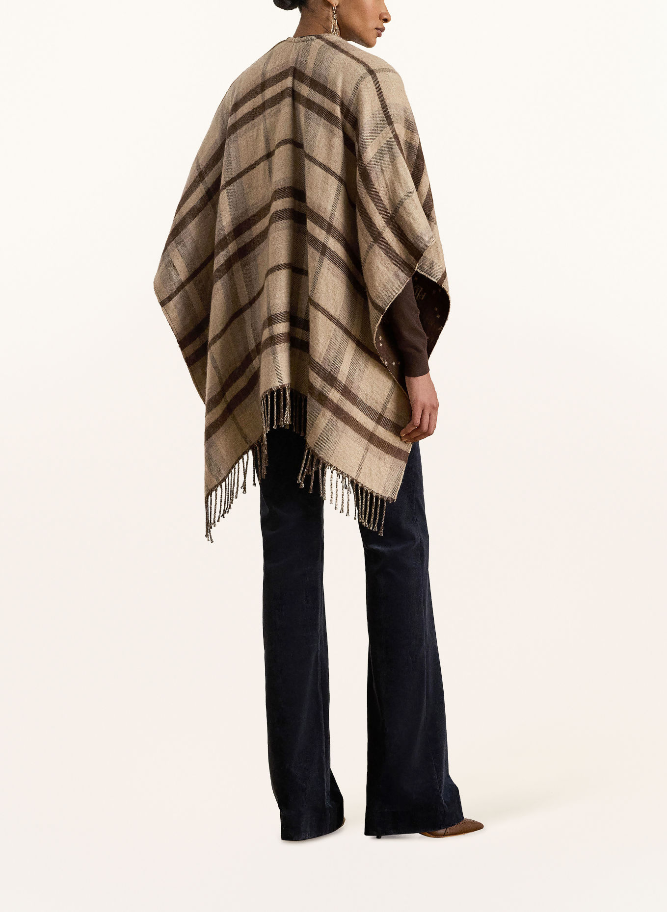 LAUREN RALPH LAUREN Cape zum Wenden: TAUPE / DUNKELBRAUN / BEIGE
