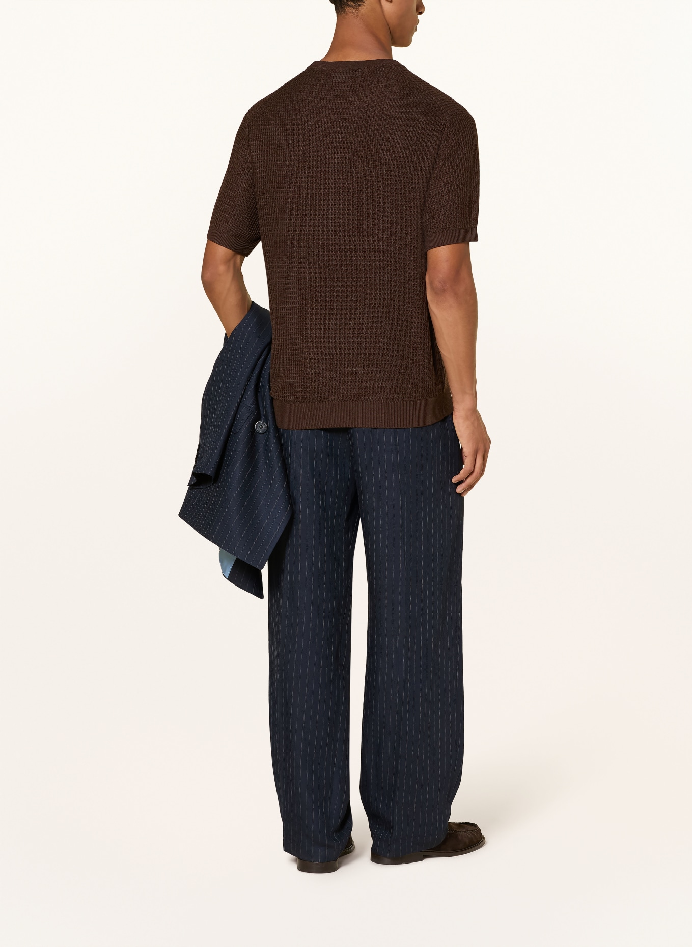 STRELLSON VADIM Knit Shirt: DARK BROWN