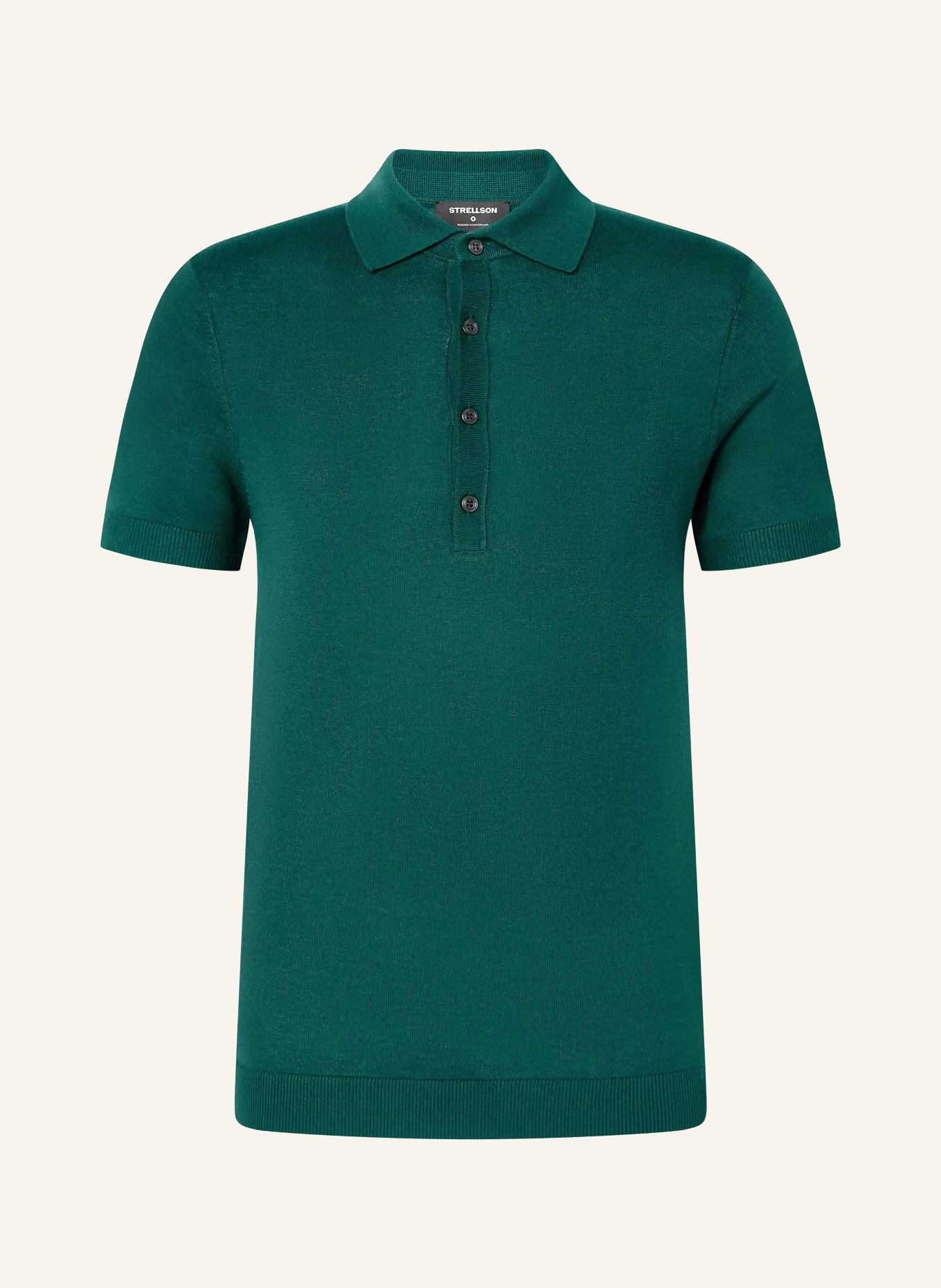 STRELLSON Strick-Poloshirt VADIM: DUNKELGRÜN