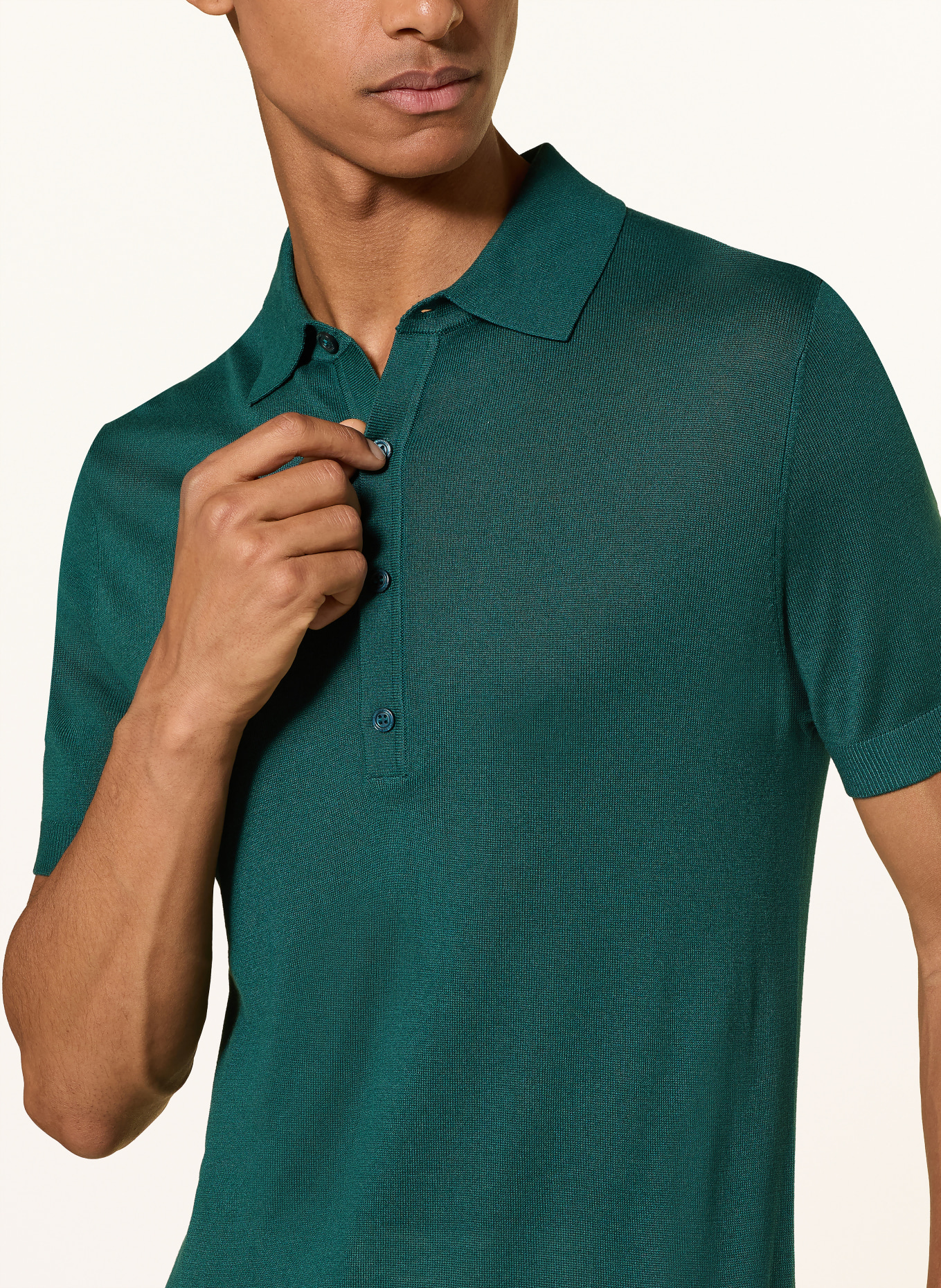 STRELLSON Strick-Poloshirt VADIM: DUNKELGRÜN