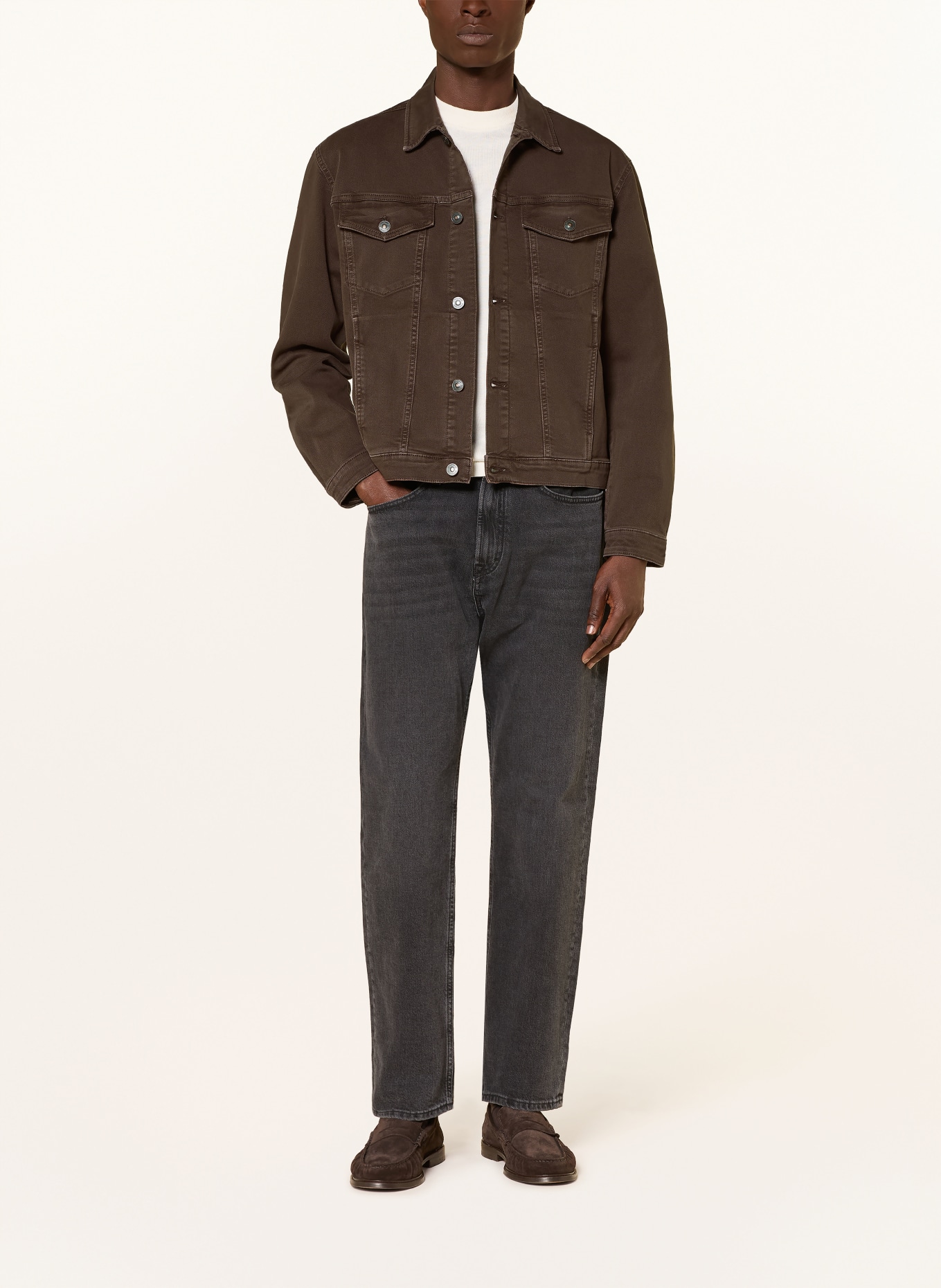 STRELLSON JIHO Denim Jacket: 204 Dark Brown 204