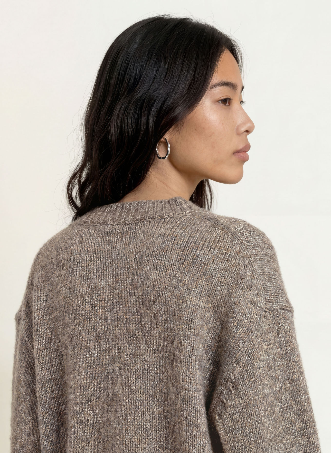 MOS MOSH Trui MMWELMA GLAM met glittergaren: GRIJS / ZILVER / GOUD