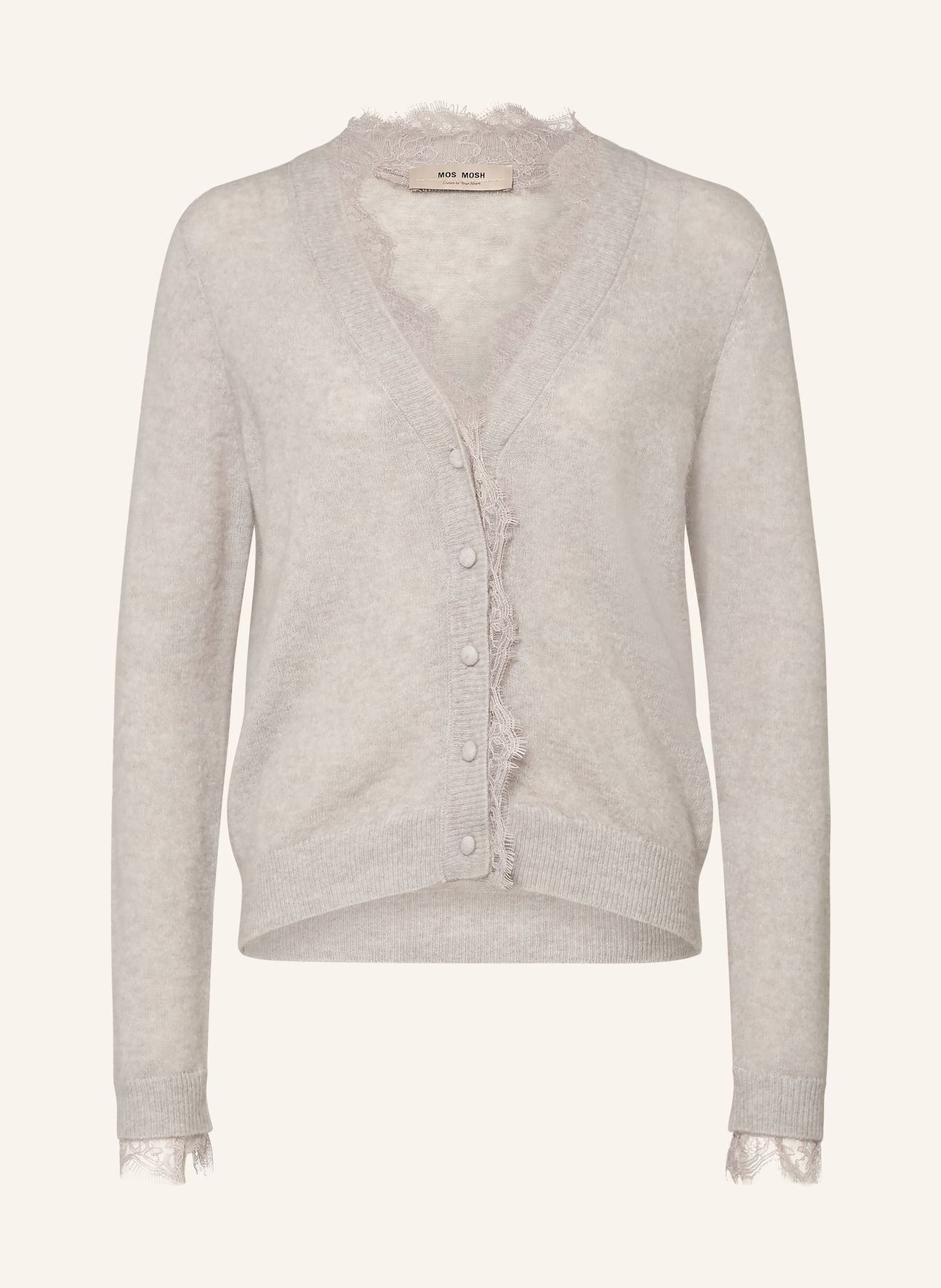 MOS MOSH Vest MMHELMI met kant: TAUPE