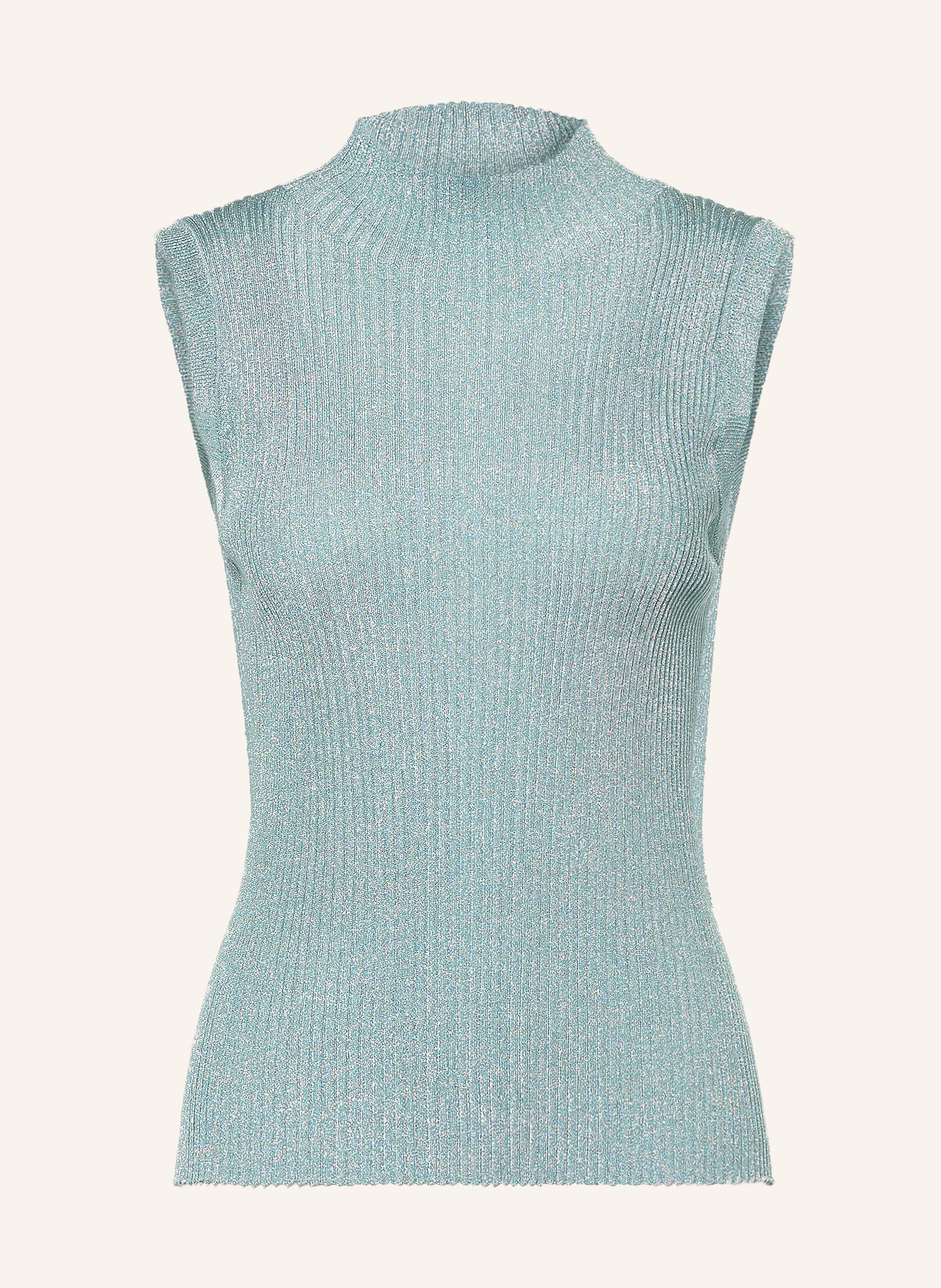 MOS MOSH Gebreide top MMIMANJA met glittergaren: LICHTBLAUW