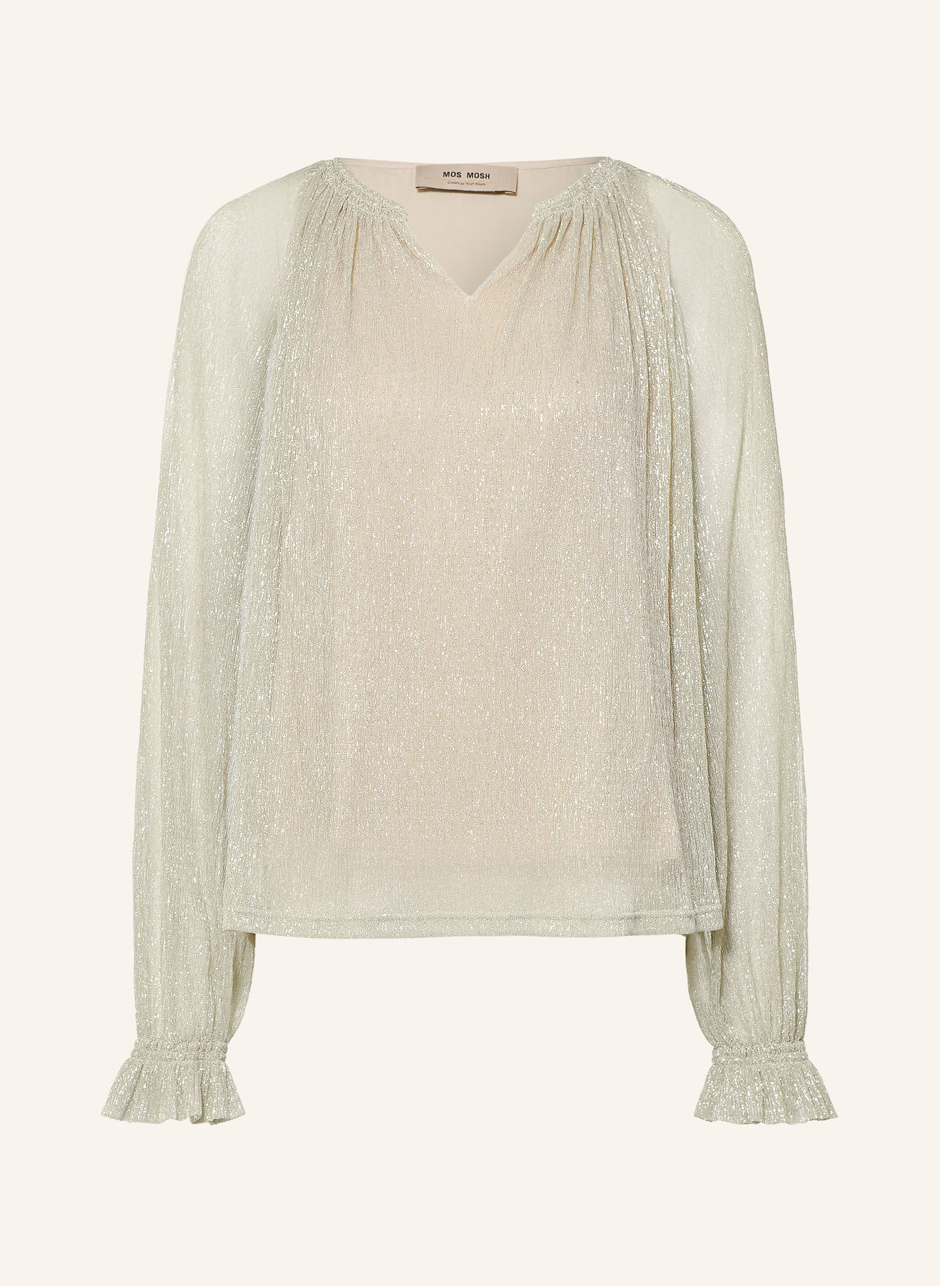 MOS MOSH MMXIMENA GLAM Shirt blouse with Glitter Yarn: BEIGE