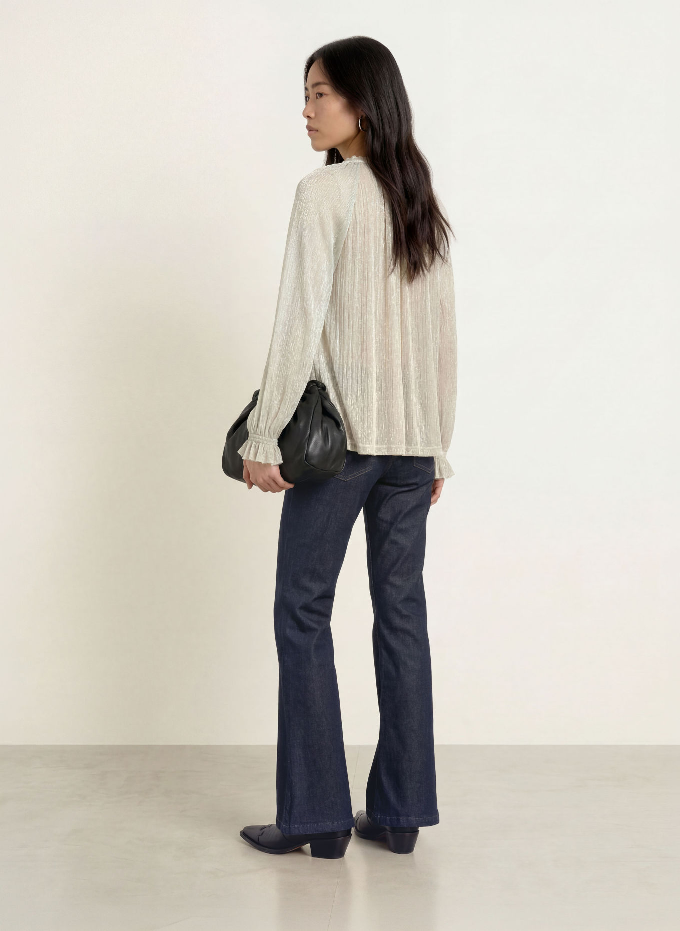 MOS MOSH MMXIMENA GLAM Shirt blouse with Glitter Yarn: BEIGE