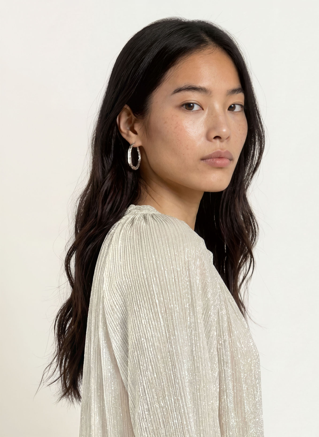 MOS MOSH MMXIMENA GLAM Shirt blouse with Glitter Yarn: BEIGE