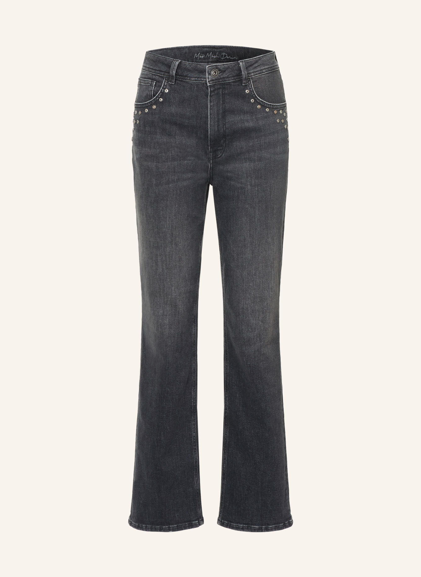 MOS MOSH Straight Jeans MMRACHEL mit Nieten: 850 GREY