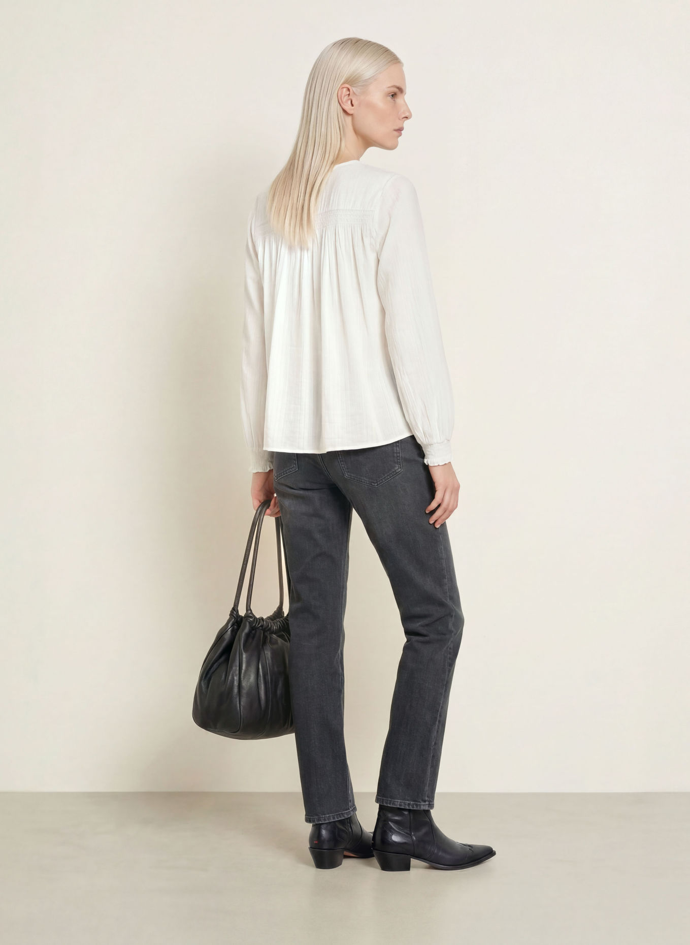 MOS MOSH Straight Jeans MMRACHEL mit Nieten: 850 GREY