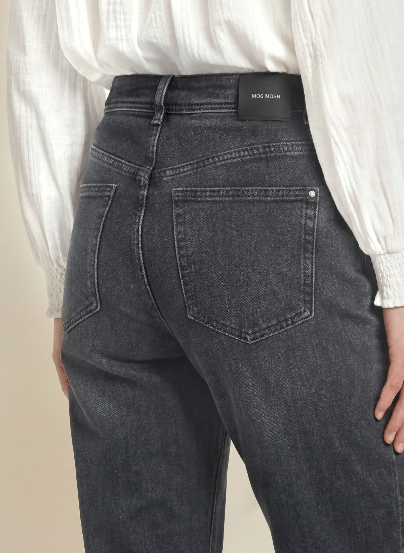 MOS MOSH Straight Jeans MMRACHEL mit Nieten: 850 GREY