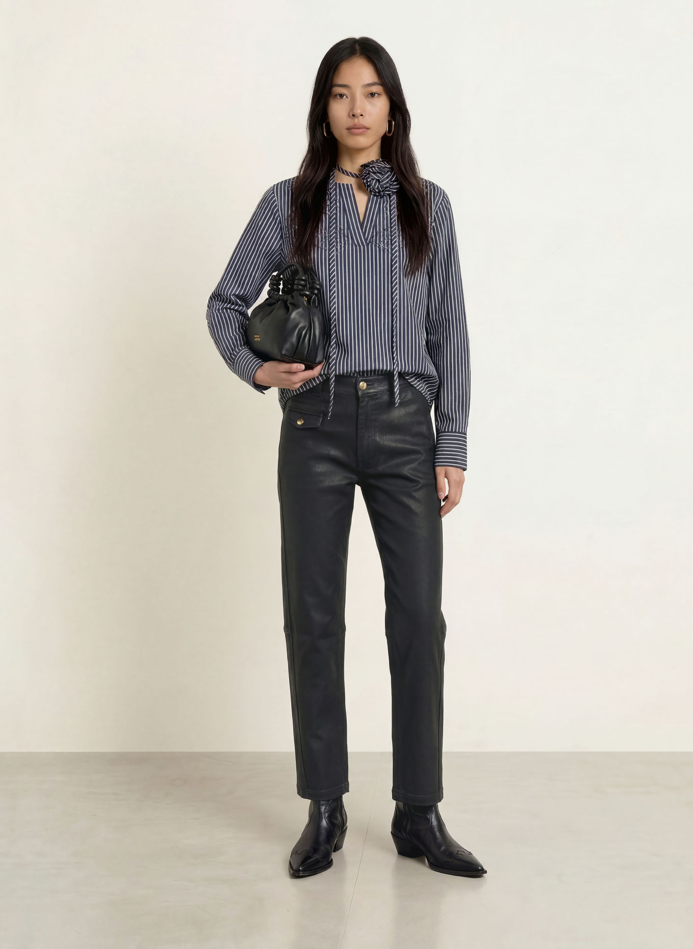 MOS MOSH MMSARO Shirt blouse: DARK BLUE / WHITE