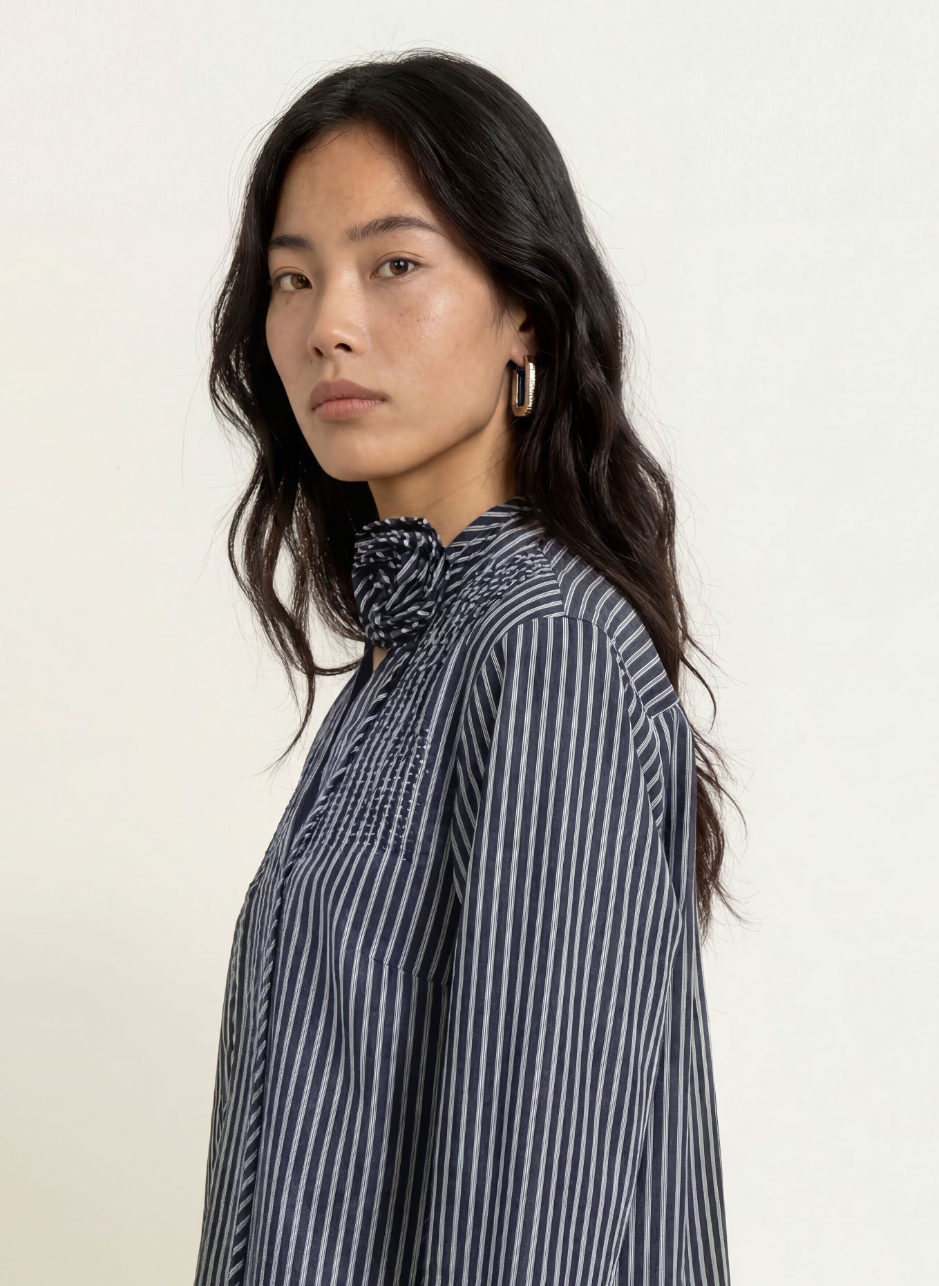 MOS MOSH MMSARO Shirt blouse: DARK BLUE / WHITE