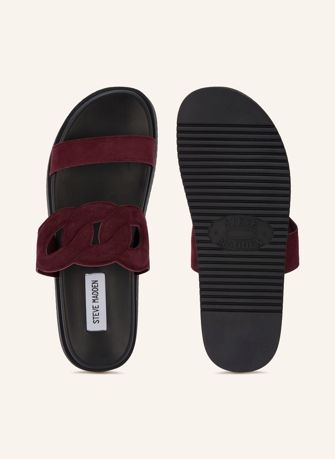 STEVE MADDEN MYRTLE Slides: DARK RED