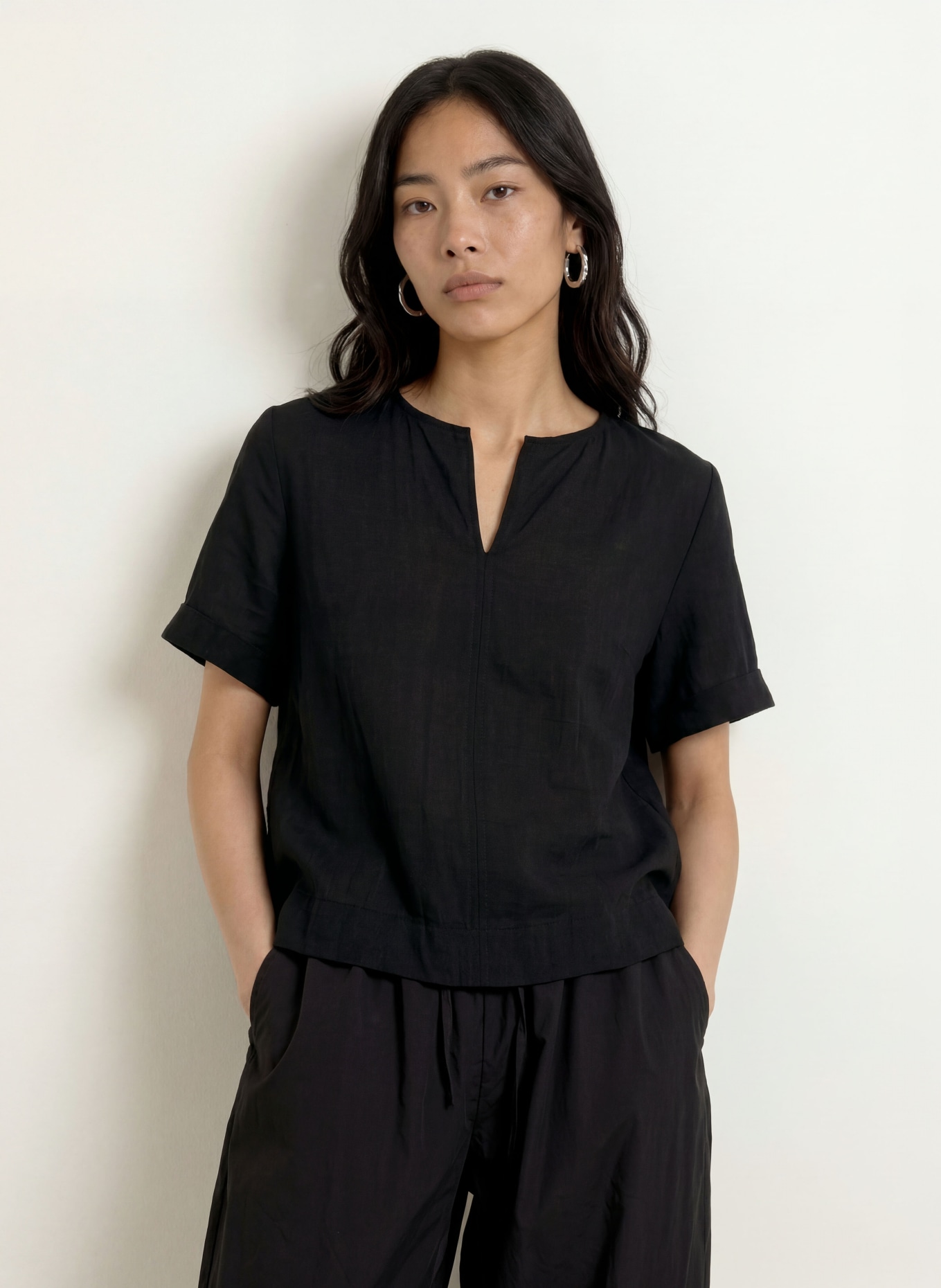OPUS Blusenshirt FILKARA: SCHWARZ