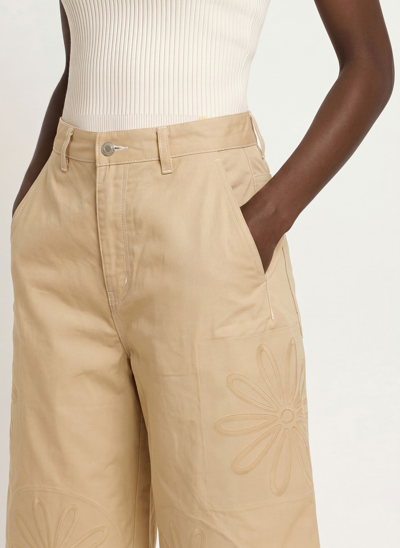 SANDRO Bermudas in Jeansoptik: BEIGE