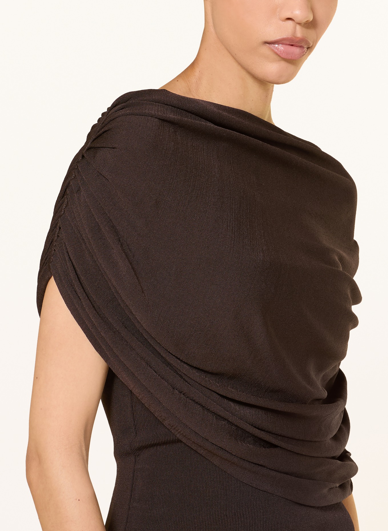 ARAKII Set: Strickkleid und Strickshirt: DUNKELBRAUN