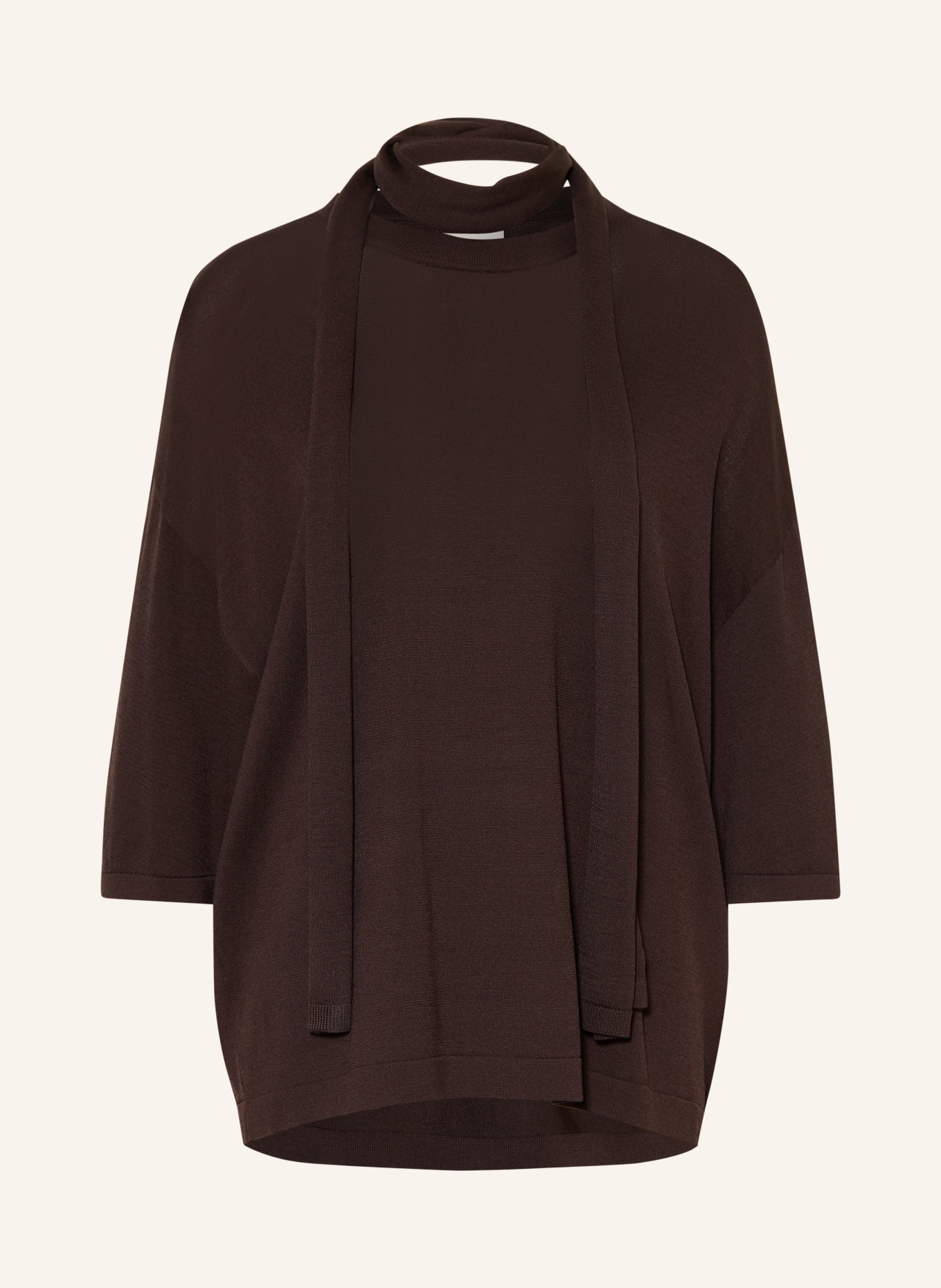 ARAKII Pullover mit 3/4-Arm: DUNKELBRAUN