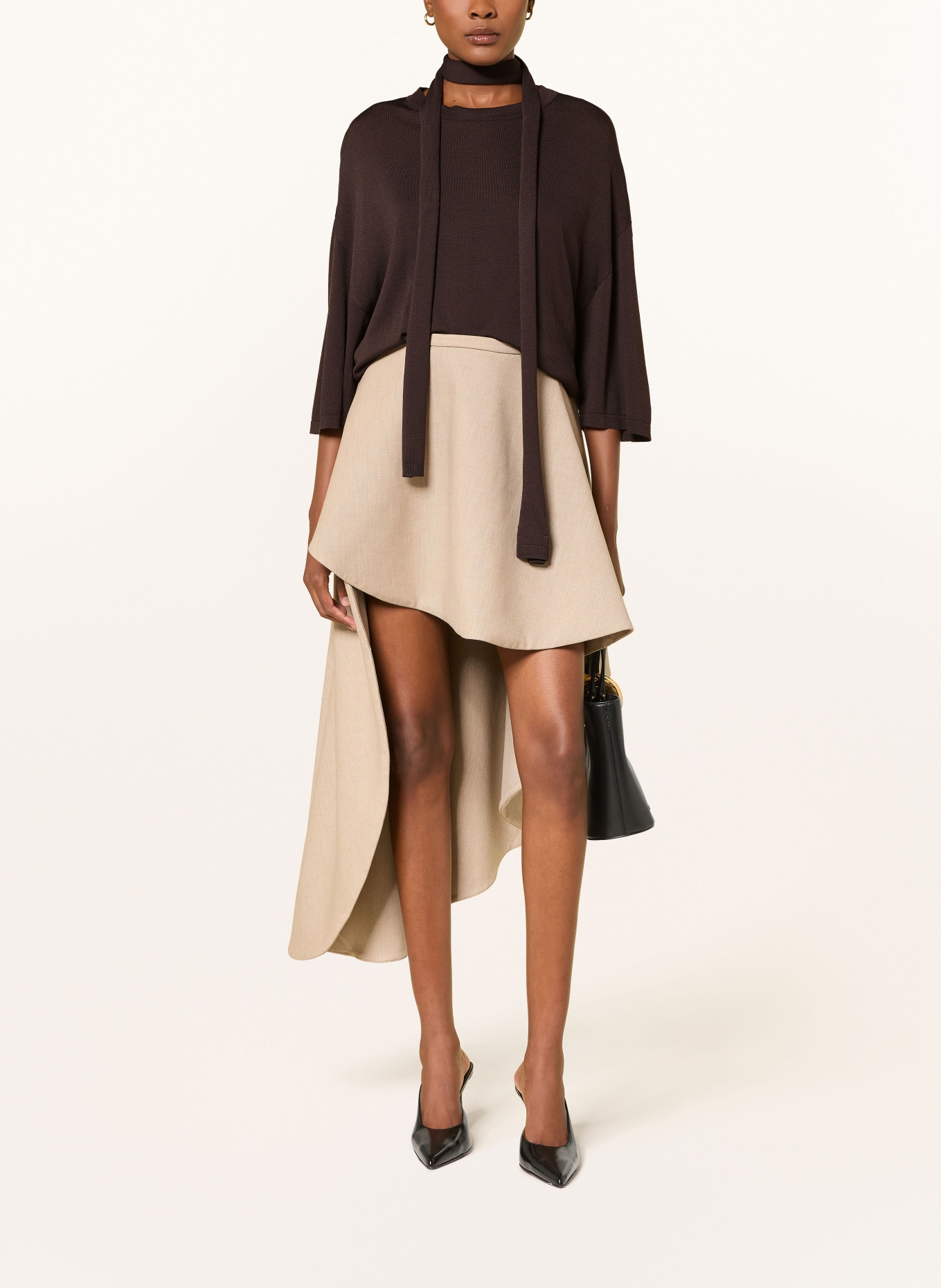 ARAKII Pullover mit 3/4-Arm: DUNKELBRAUN