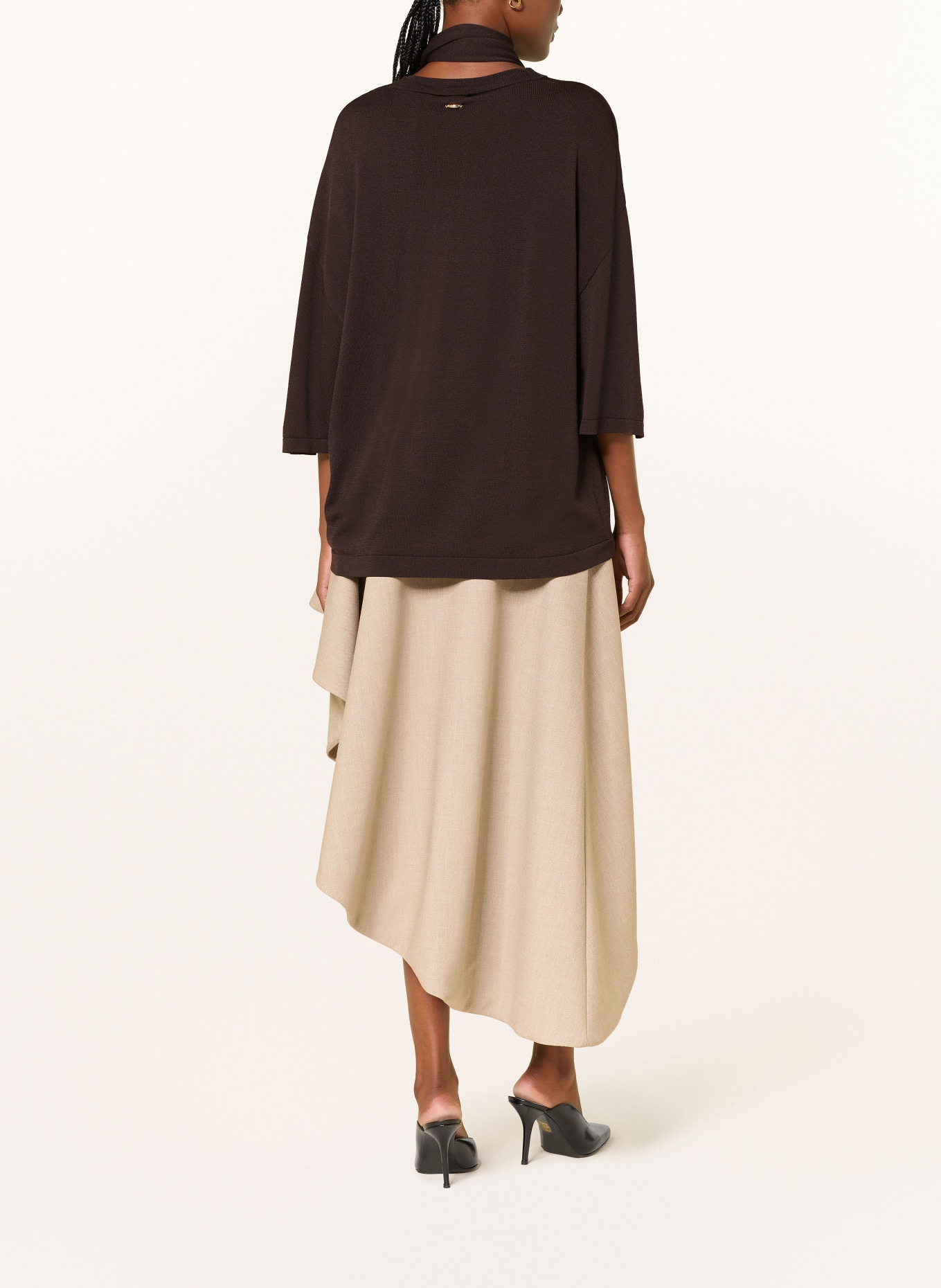 ARAKII Pullover mit 3/4-Arm: DUNKELBRAUN
