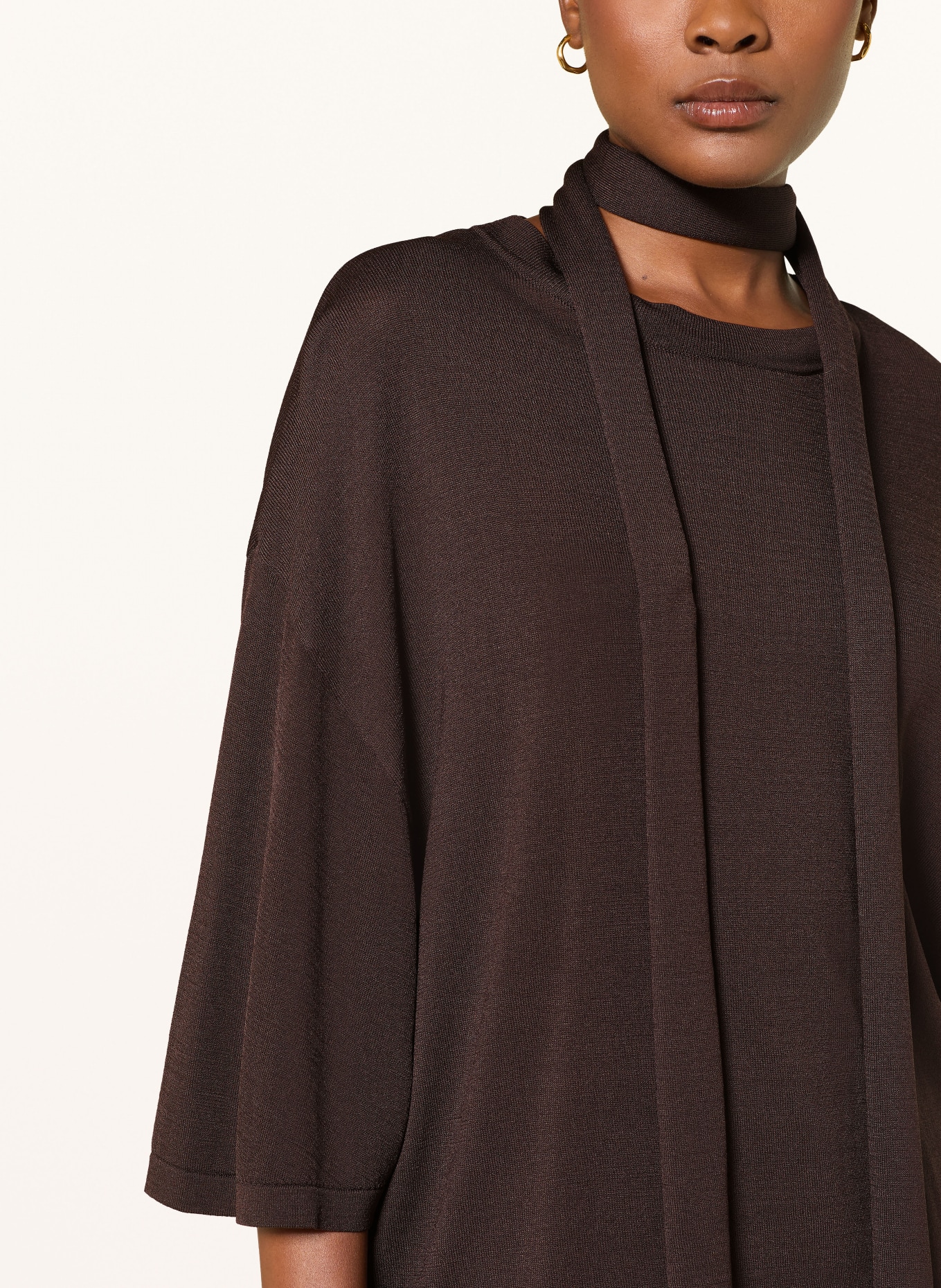 ARAKII Pullover mit 3/4-Arm: DUNKELBRAUN
