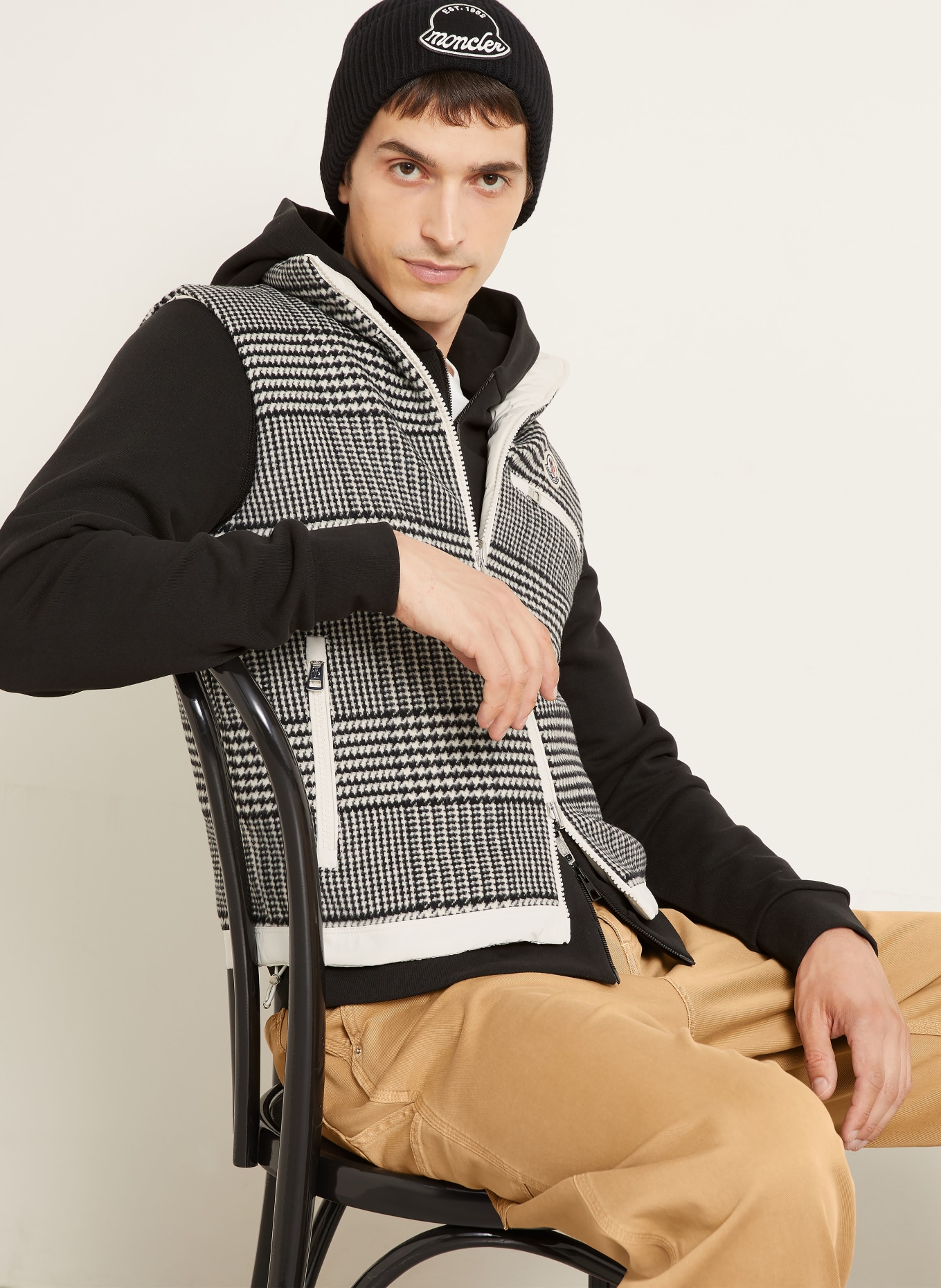 MONCLER Doudoune sans manches réversible GIENAH: NOIR / BLANC