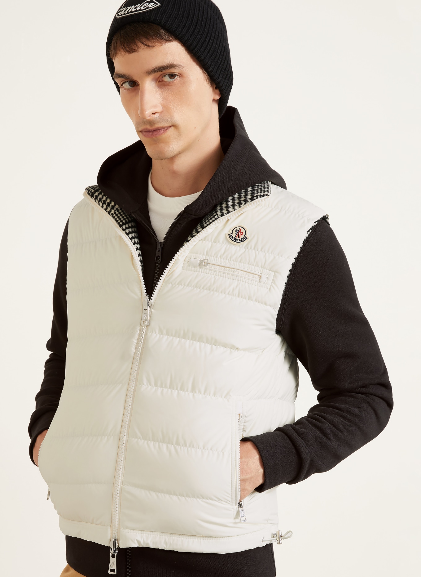 MONCLER Doudoune sans manches réversible GIENAH: NOIR / BLANC