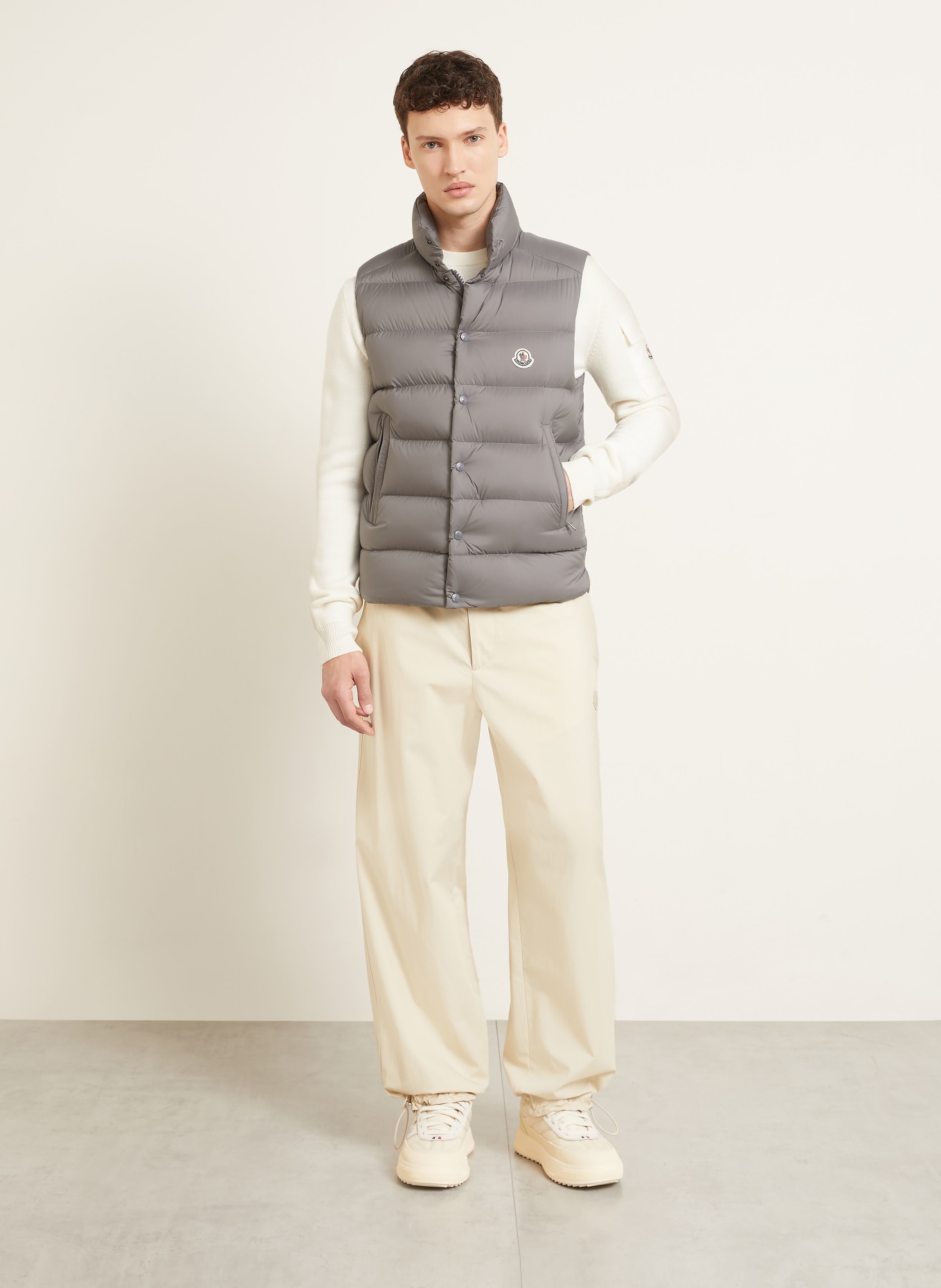 MONCLER TIBB Down vest: GRAY