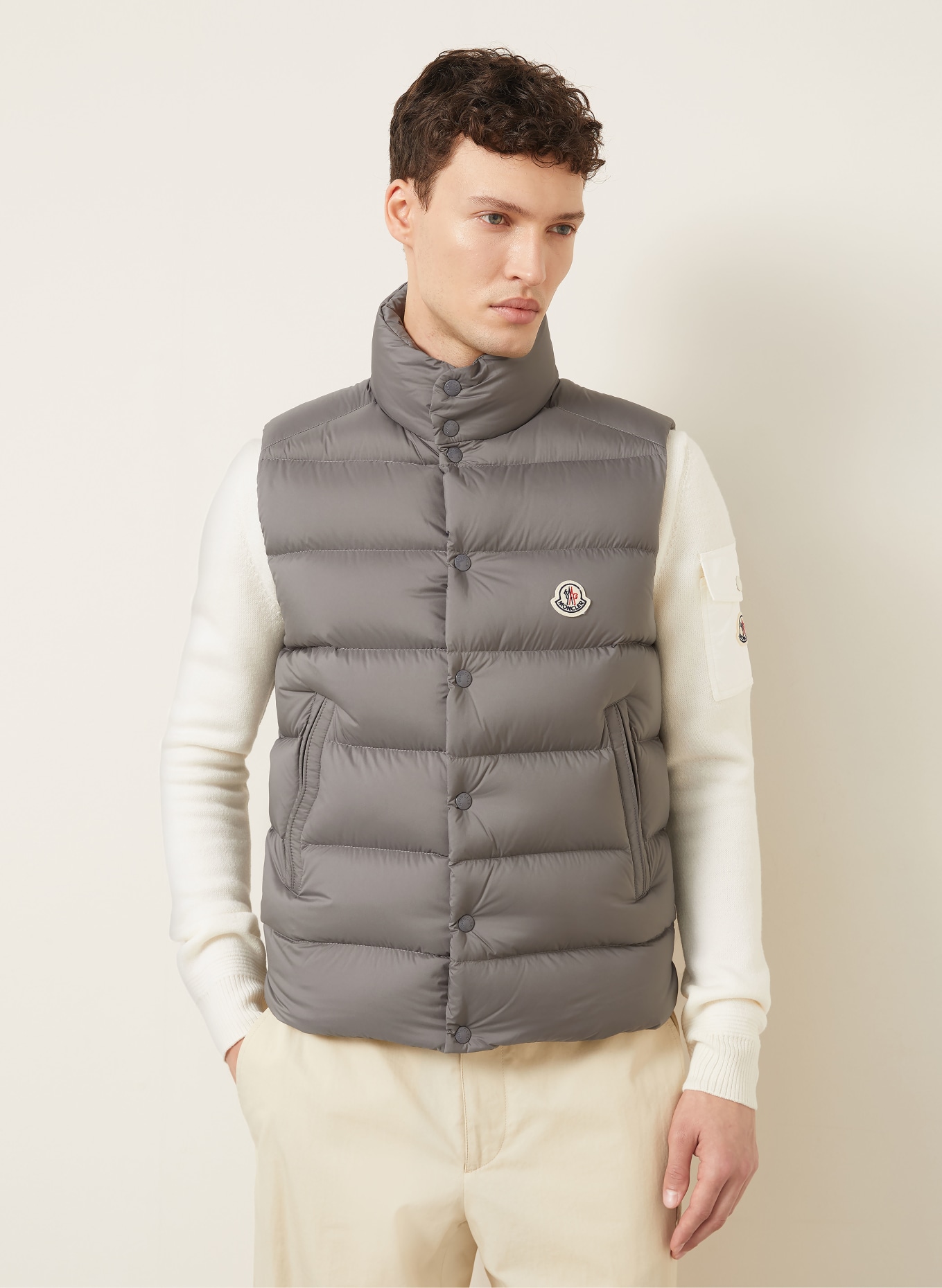 MONCLER TIBB Down vest: GRAY